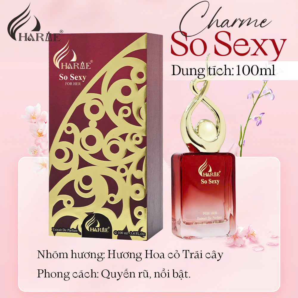 Mô tả Nước Hoa Nữ CHARME SO SEXY 100ml Lưu Hương Lâu Phong Cách Quyến Rũ, Sang Trọng, Hiện Đại Chính Hãng - 2