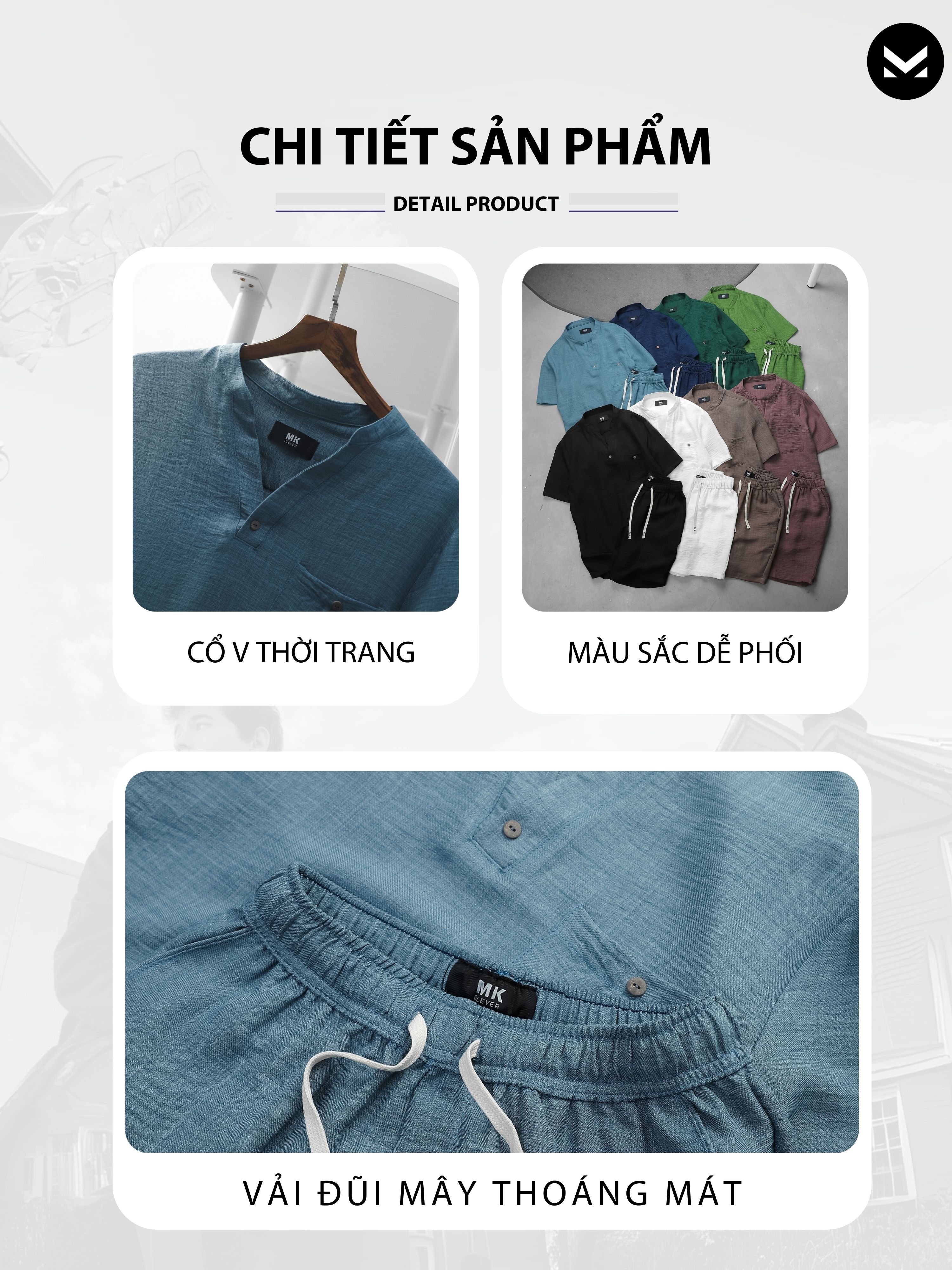 Đồ bộ nam cổ V MK CLEVER 1