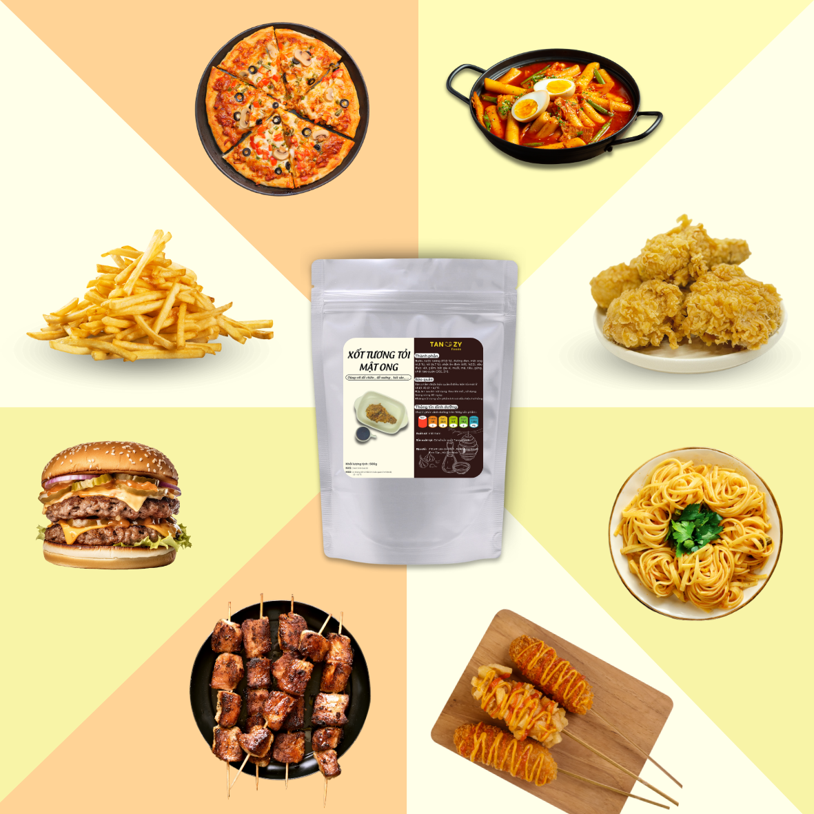 Mô tả Xốt Tương Tỏi Mật Ong Tanzy foods 500g phủ gà rán , sốt chấm đồ nương , làm mì trộn , .... - 1