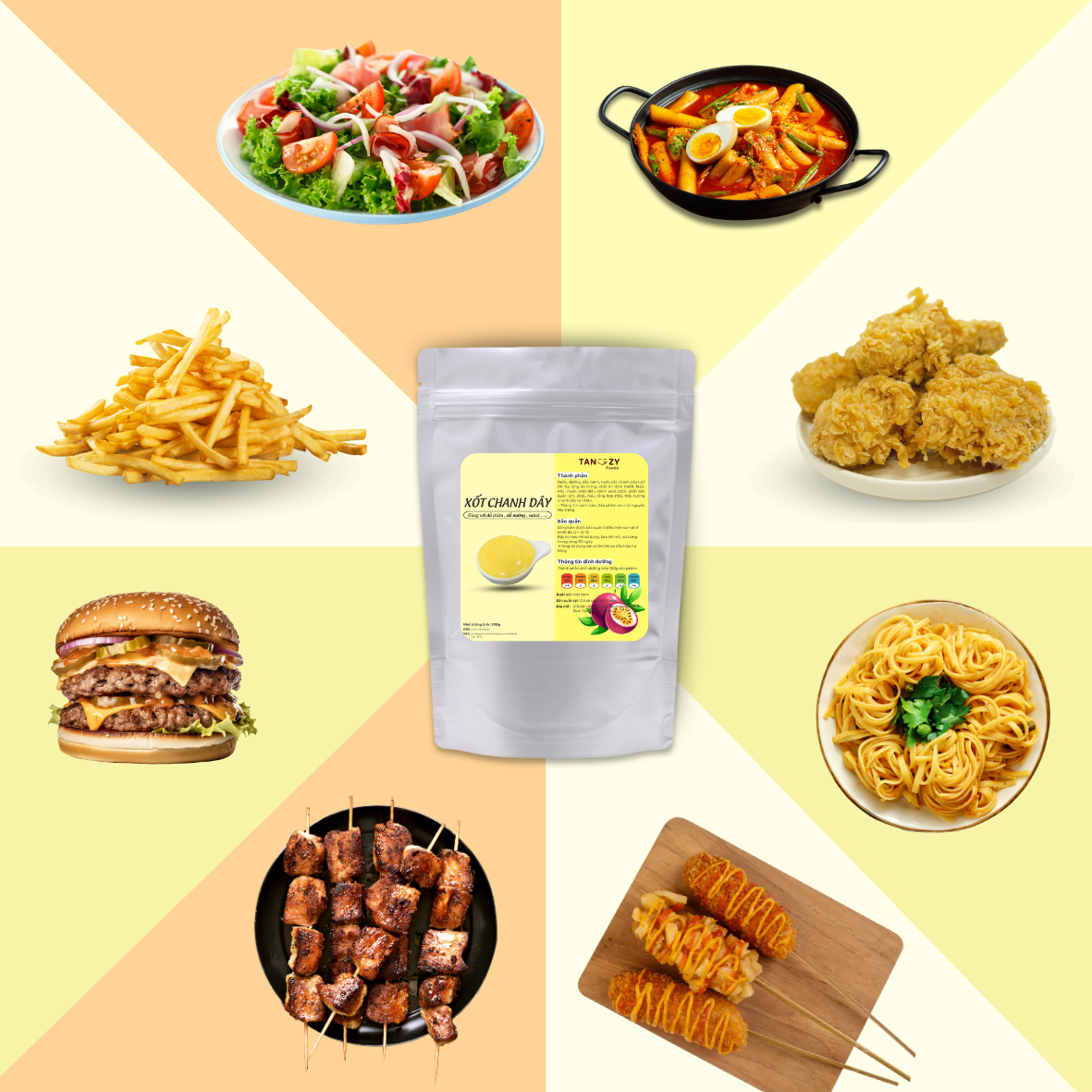 Mô tả Xốt Chấm Chanh Dây Tanzy Foods dùng cho đồ chiên , đồ nướng ... [ túi 500g ] - 1