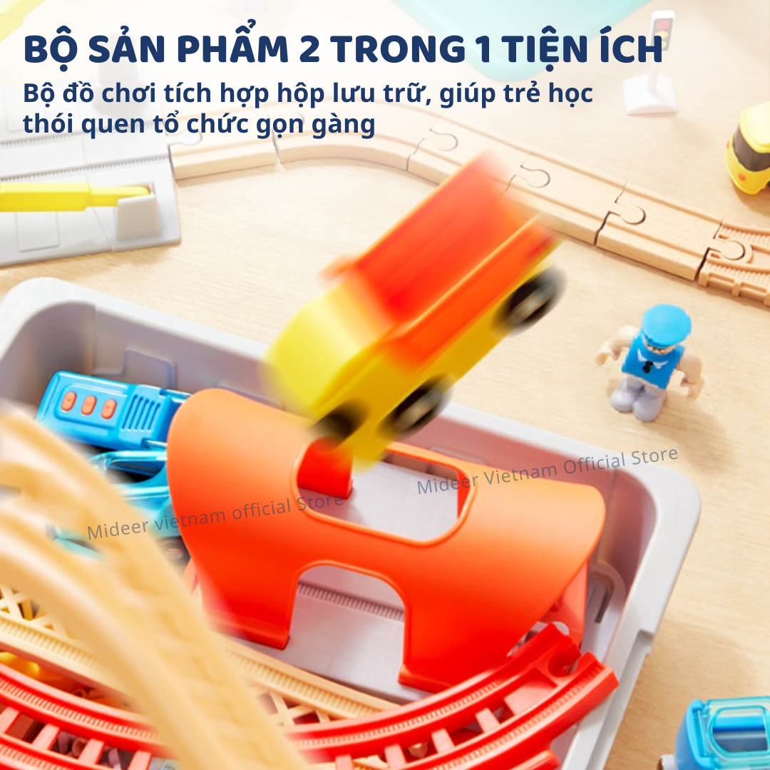 Mô hình lắp ráp đường ray tàu hỏa kèm âm thanh Mideer Mideer Train ...