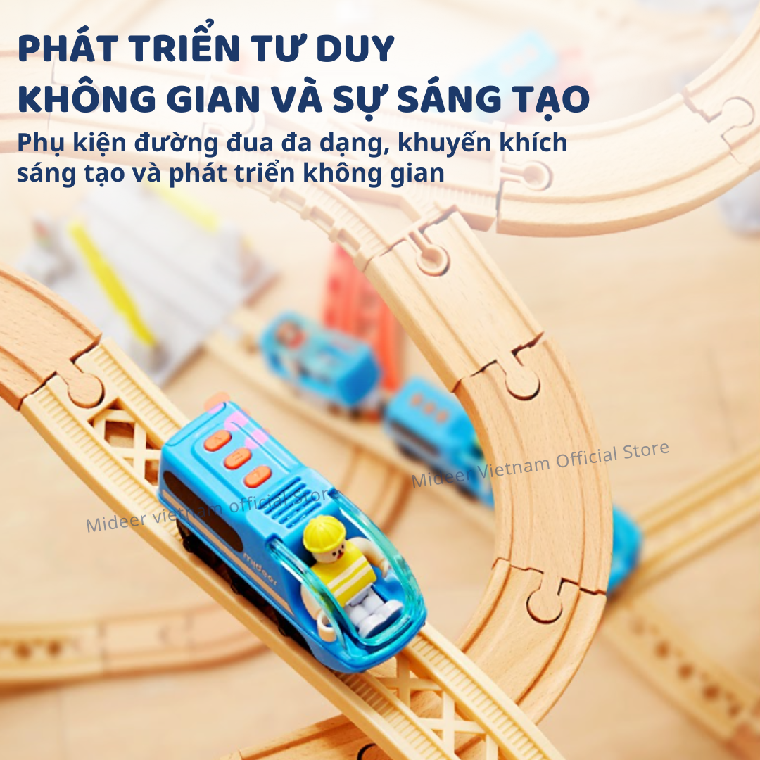 Mô hình lắp ráp đường ray tàu hỏa kèm âm thanh Mideer Mideer Train ...