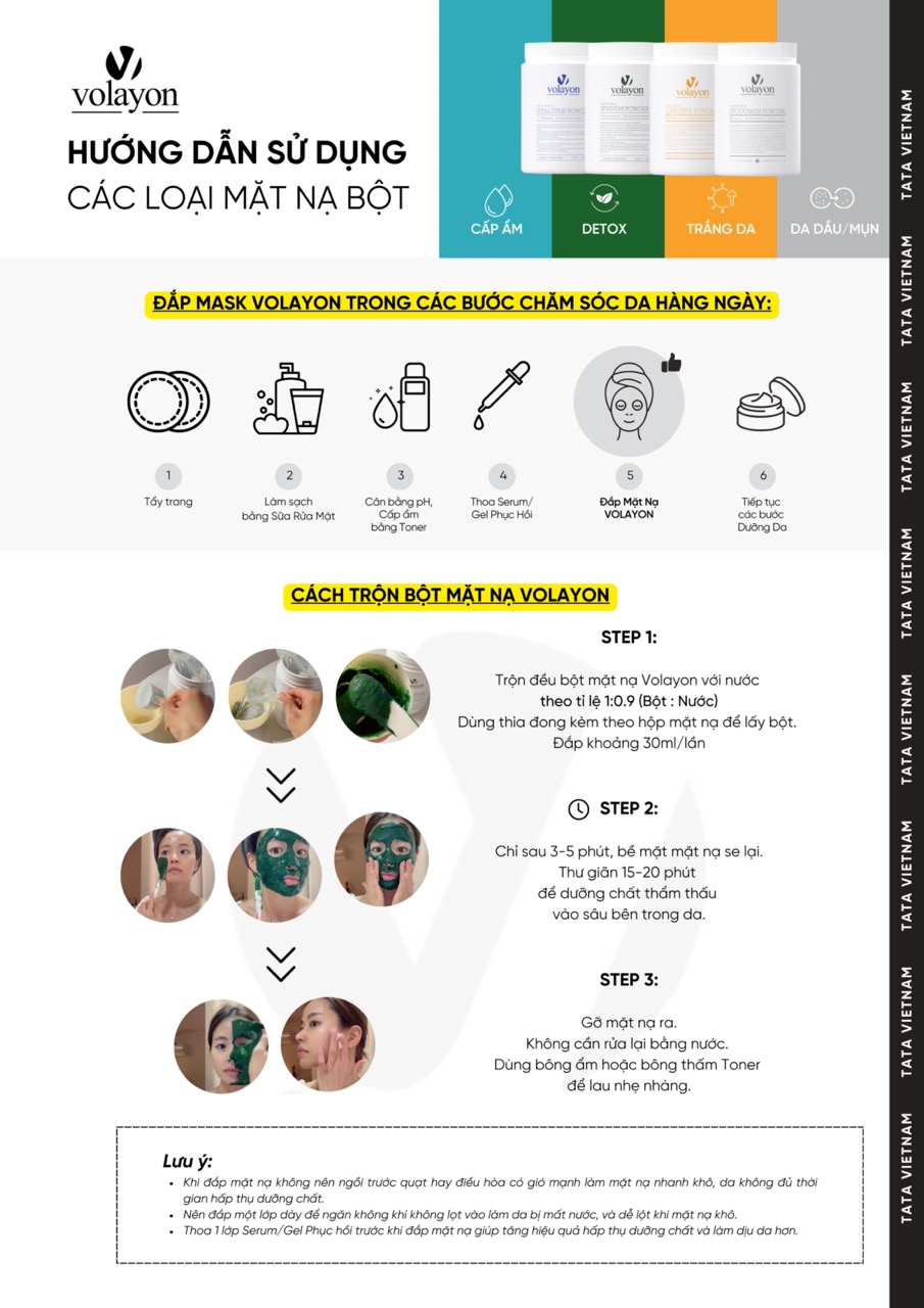 Mô tả Mặt Nạ Dẻo Dưỡng Trắng Chống Lão Hóa Dưỡng Ẩm Vitamin C Niacinamide Volayon Lateenix Powder 500g - 9