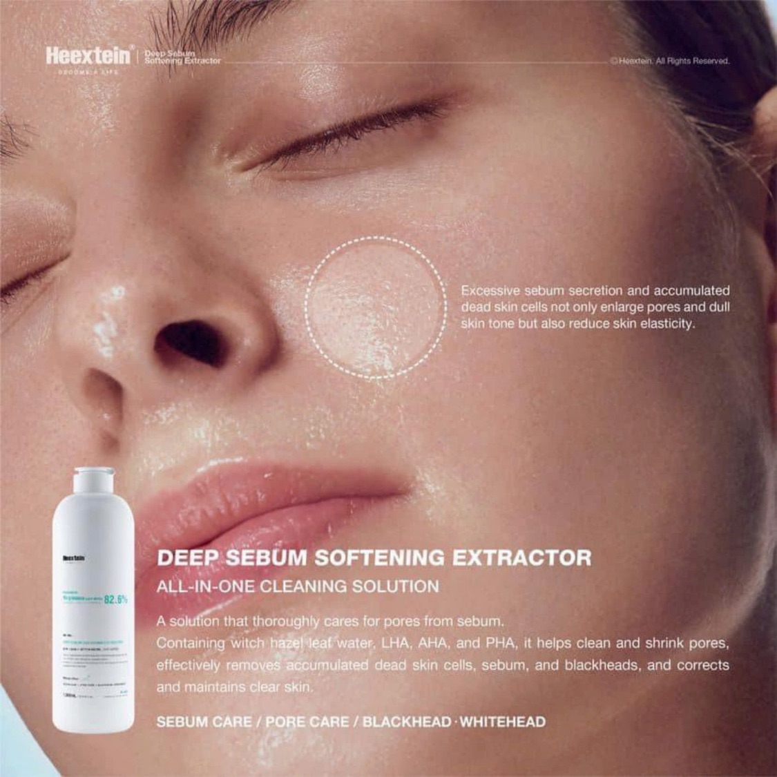 Mô tả Ủ Mụn Đầu Đen Mụn Đầu Trắng Làm Sạch Sâu Kiểm Soát Bã Nhờn Heextein Deep Sebum 1000ml - 5
