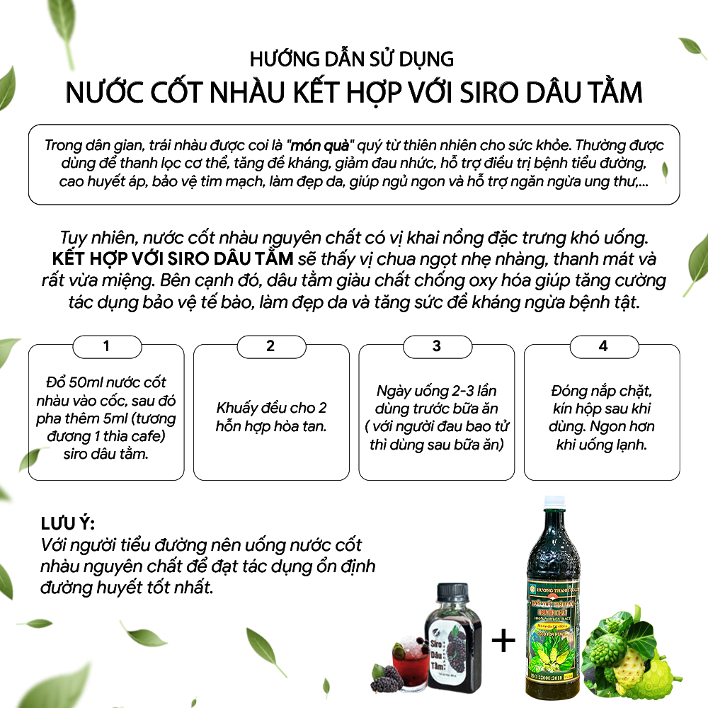 Mô tả Siro Dâu Tằm Giải Khát, Làm Đẹp Da, Dùng Kết Hợp Nước Cốt Nhàu, Chai 100Ml - 1