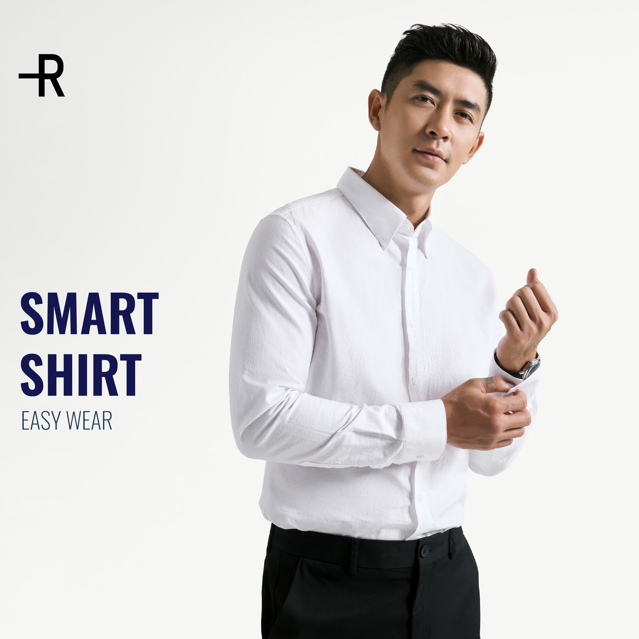 Mô tả Áo Sơ Mi Nam Oxford Tay Dài Trơn Form Fitted - Routine 10S25SHL005 - 1