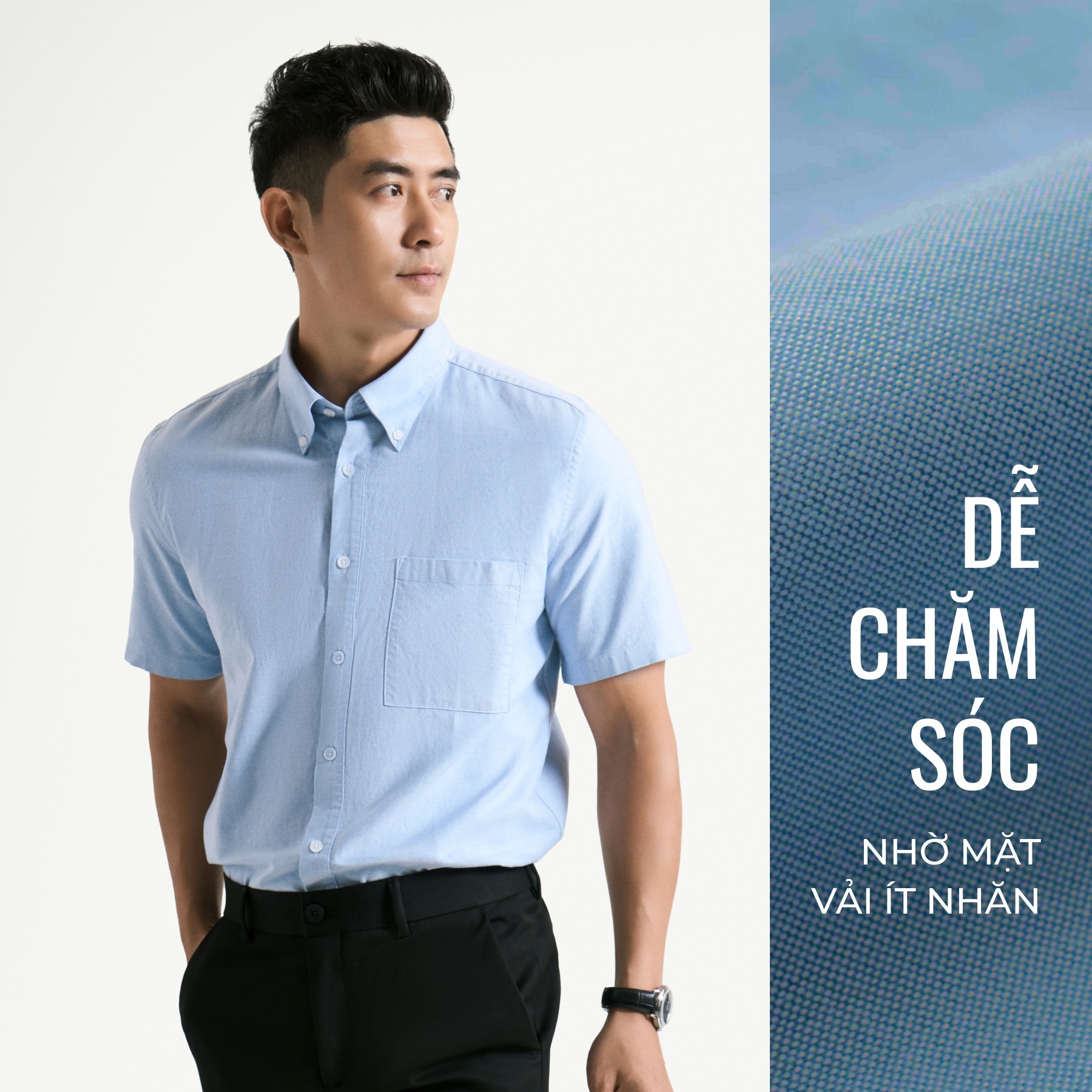 Mô tả Áo Sơ Mi Nam Tay Ngắn Oxford Form Fitted - Routine 10S25SHS002 - 3