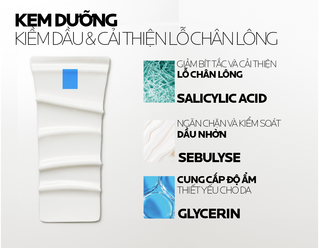 Mô tả Kem dưỡng cho da dầu giúp kiềm dầu và cải thiện lỗ chân lông Effaclar Mat+ 40ml - 3