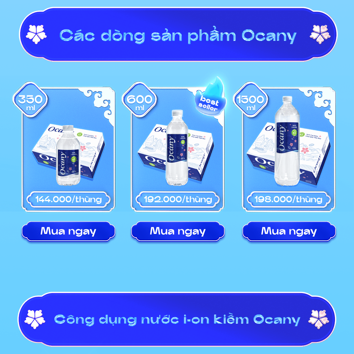 Mô tả Combo 4 thùng 24 chai nước ion kiềm Ocany chai 600ml - 4