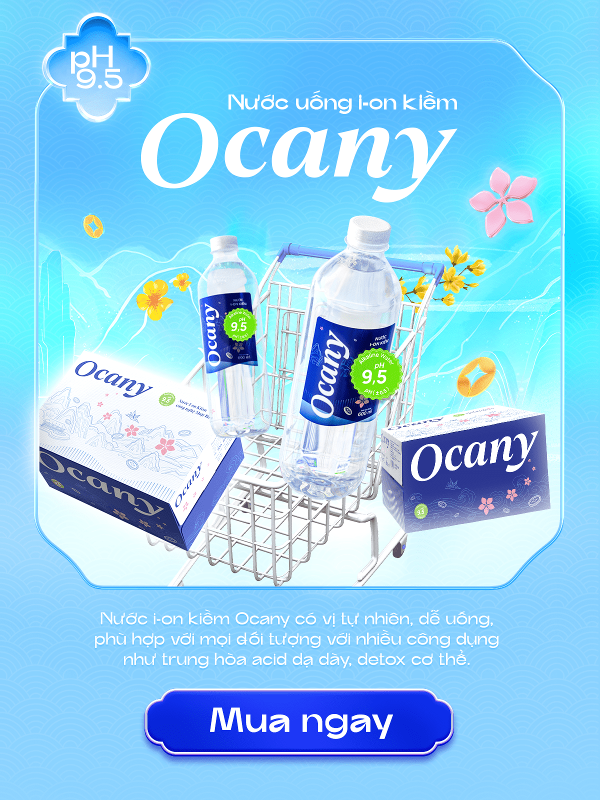 Mô tả Nước uống ion kiềm Ocany chai 600ml - 2