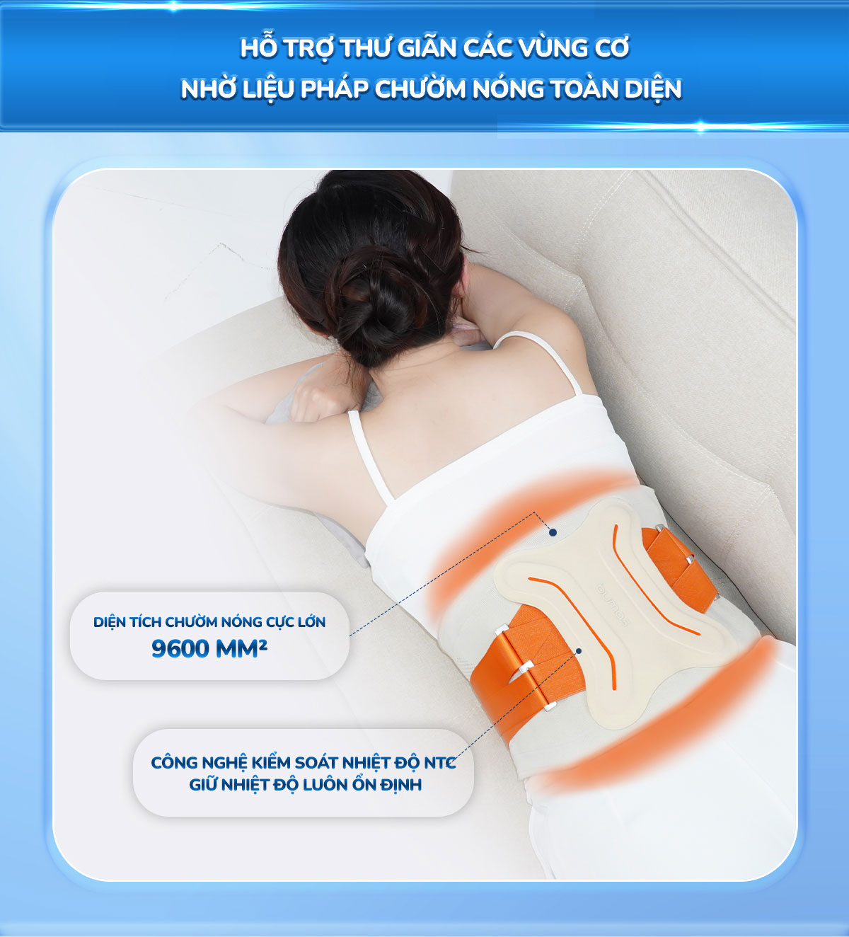 Mô tả Đai Massage Lưng BUMAS M12 - Đai Cố Định Lưng Kết Hợp Massage Và Chườm Ấm Giúp Giảm Nhức Mỏi - 6