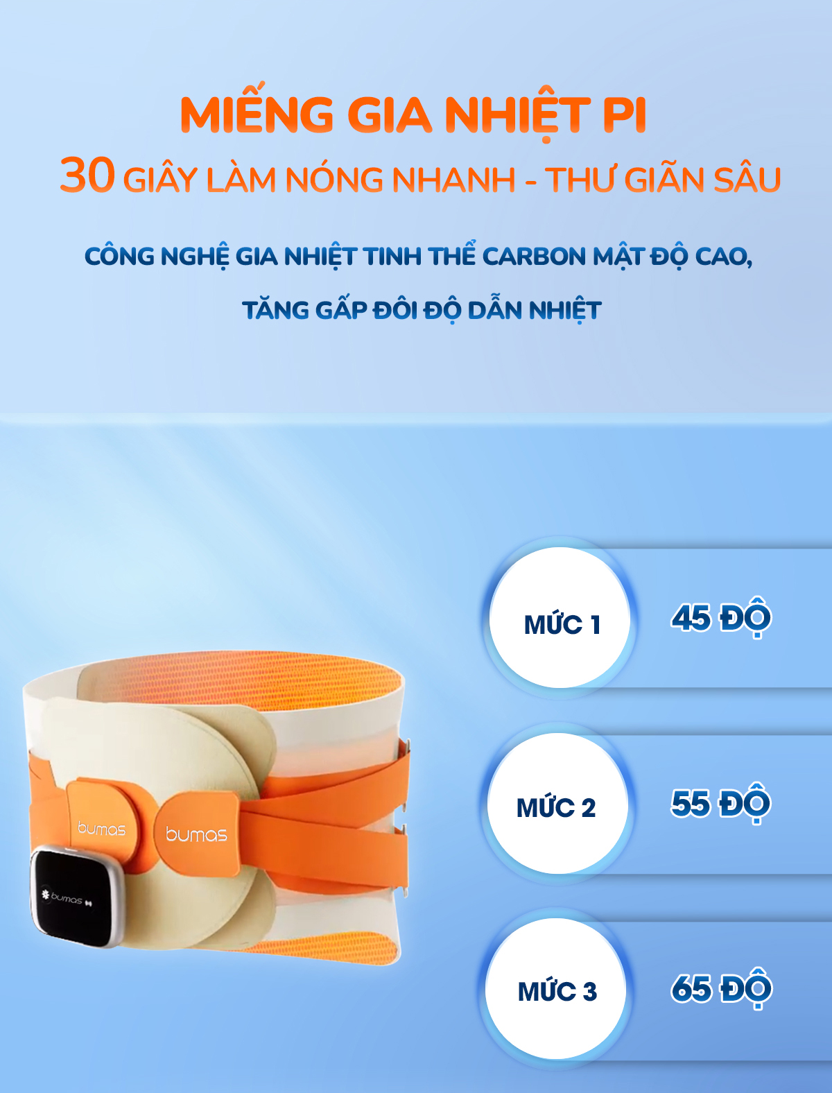 Mô tả Đai Massage Lưng BUMAS M12 - Đai Cố Định Lưng Kết Hợp Massage Và Chườm Ấm Giúp Giảm Nhức Mỏi - 7
