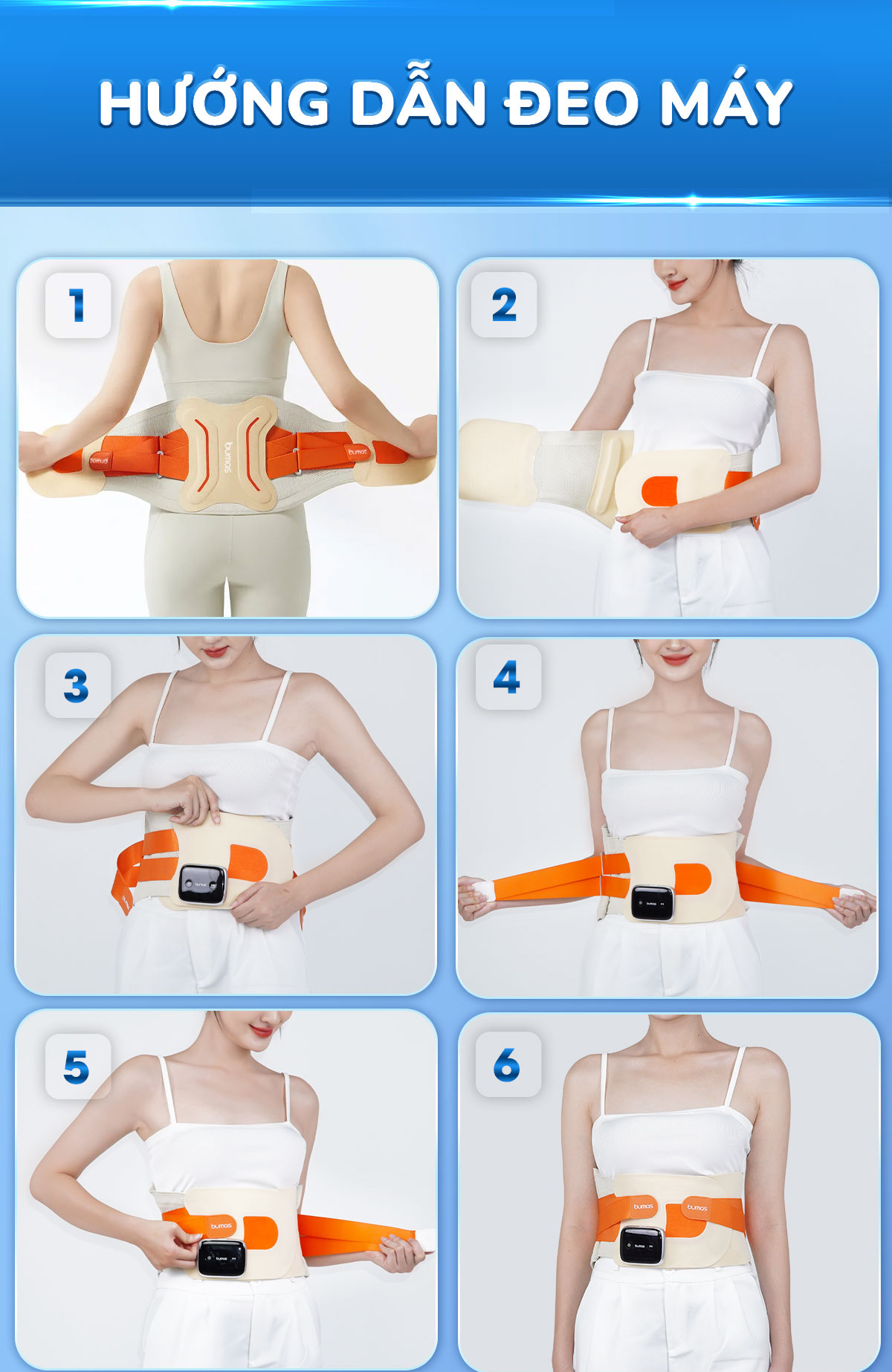 Mô tả Đai Massage Lưng BUMAS M12 - Đai Cố Định Lưng Kết Hợp Massage Và Chườm Ấm Giúp Giảm Nhức Mỏi - 9