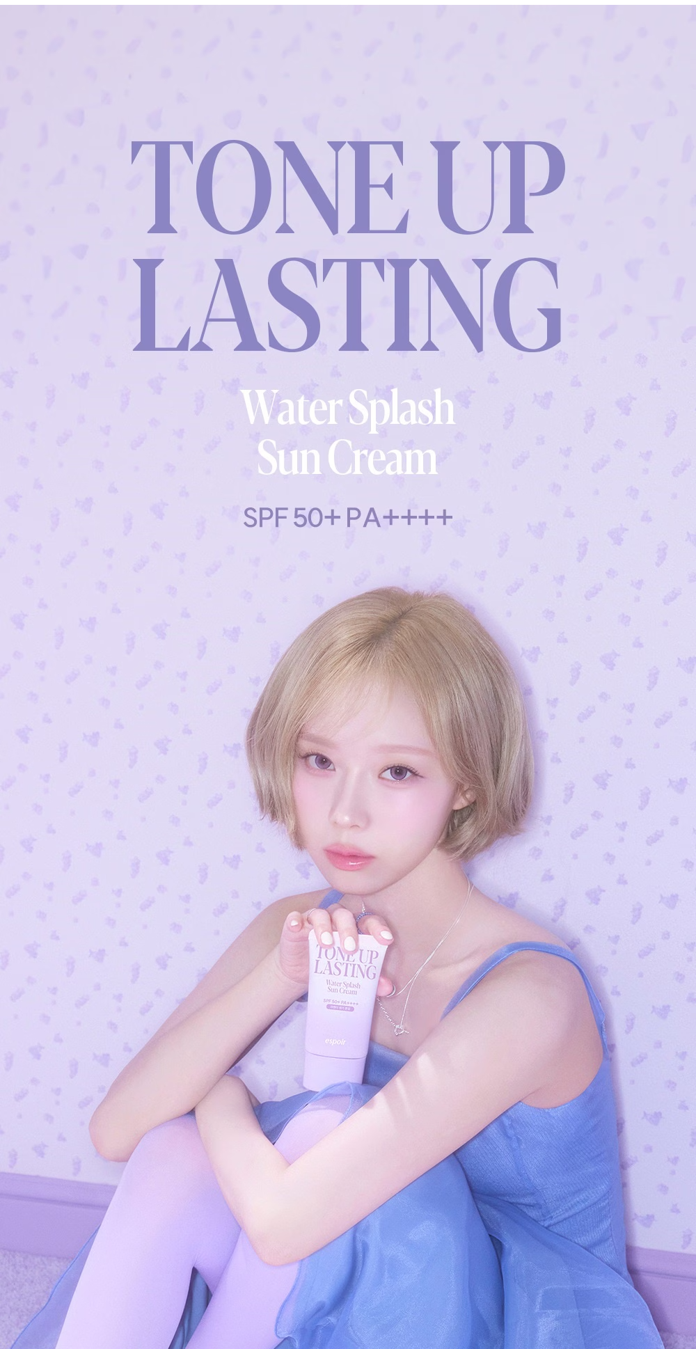 Mô tả Kem Chống Nắng Nâng Tông Tím Espoir Water Splash Sun Cream Tone Up Lasting SPF 50+/PA++++ 50ml - 1