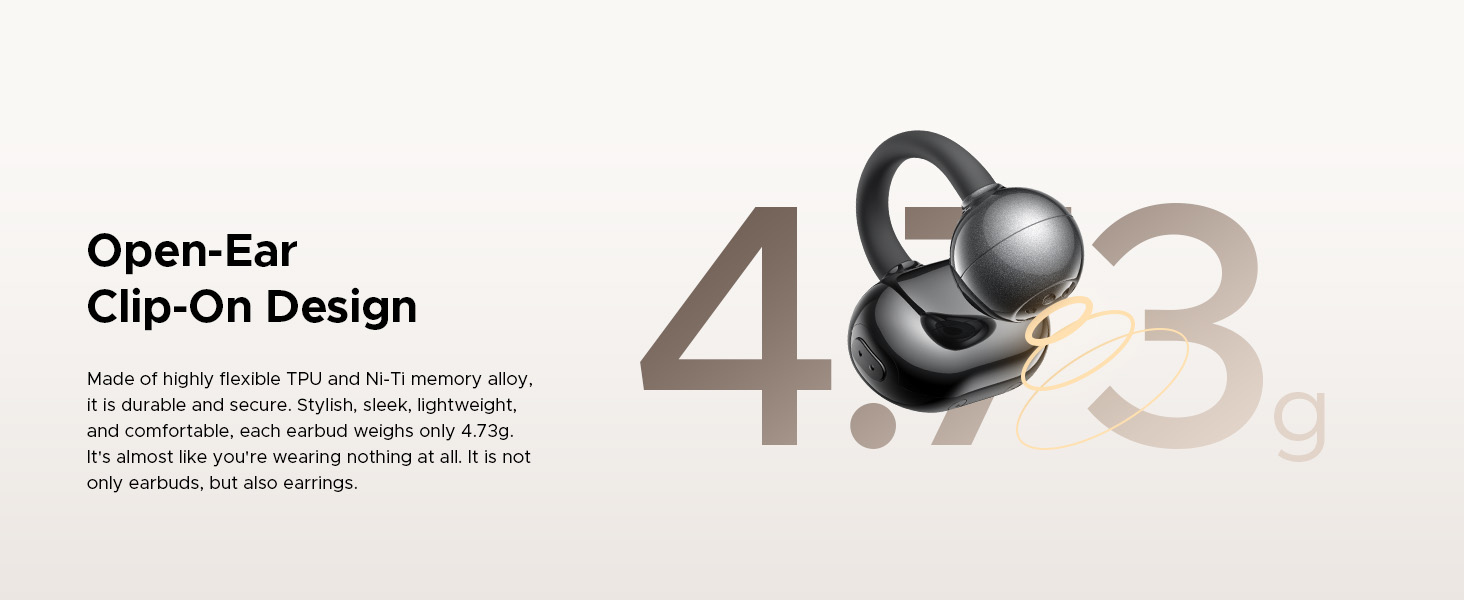 Mô tả Tai Nghe True Wireless SoundPEATS POP Clip | Open Ear Clip-On | Âm Thanh Định Hướng | Bluetooth 5.4 - 5