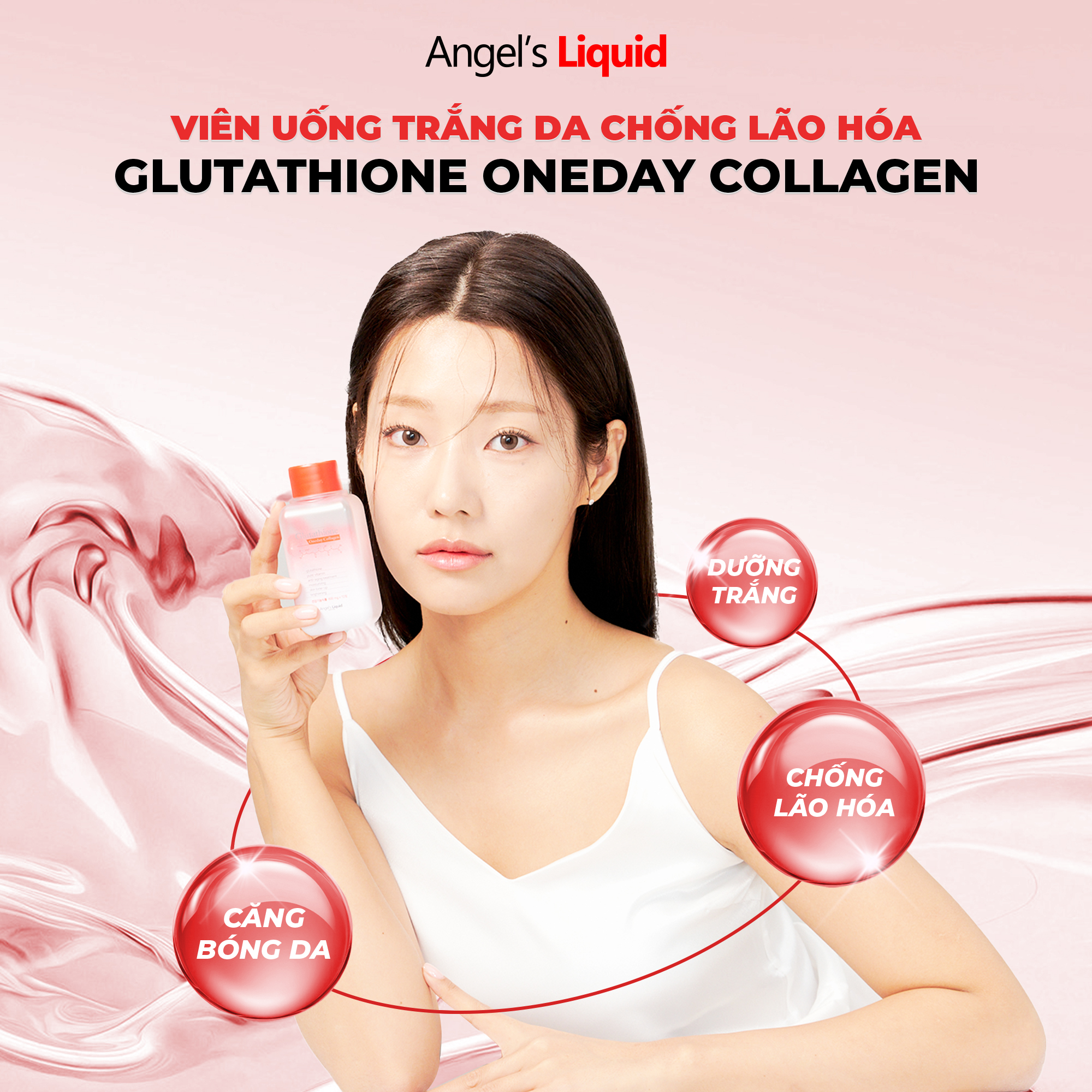 Mô tả Viên Uống Glutathione Angel's Liquid Trắng Da, Giúp Chống Lão Hoá Oneday Collagen 600mg 72v - 1