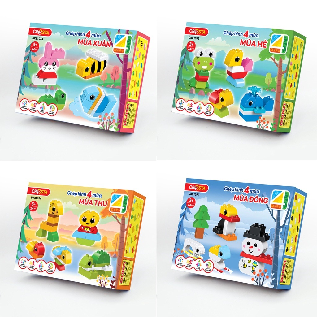Mô tả Đồ Chơi Duka: Ghép Hình 4 Mùa: Xuân - Hè - Thu - Đông - 1