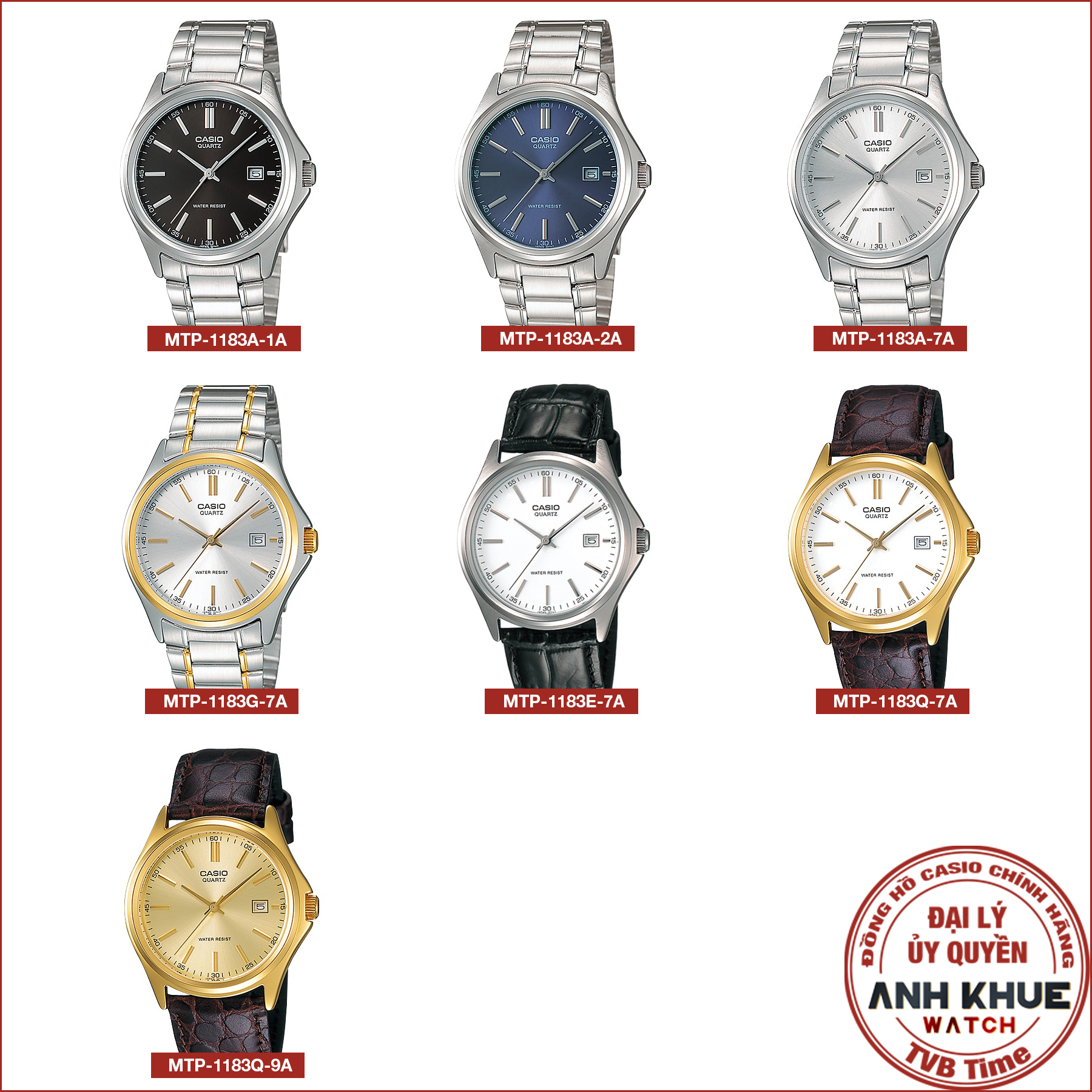 Mô tả Đồng hồ nam Casio Standard chính hãng Anh Khuê MTP-1183 Series (38mm) - 1