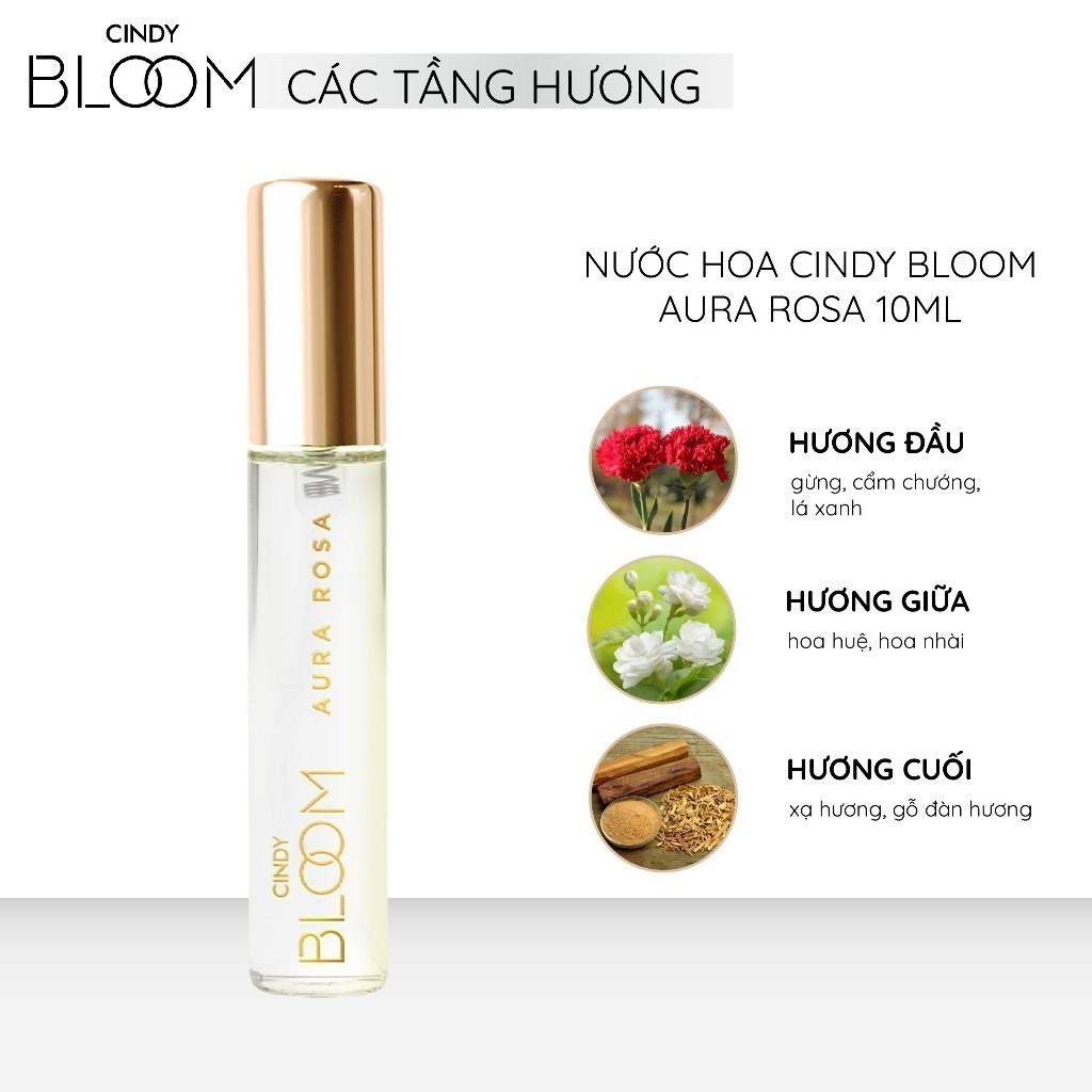 Mô tả Nước hoa nữ Cindy Bloom Aura Rosa Hương Kiêu Sa Sang Trọng 10ml - 1