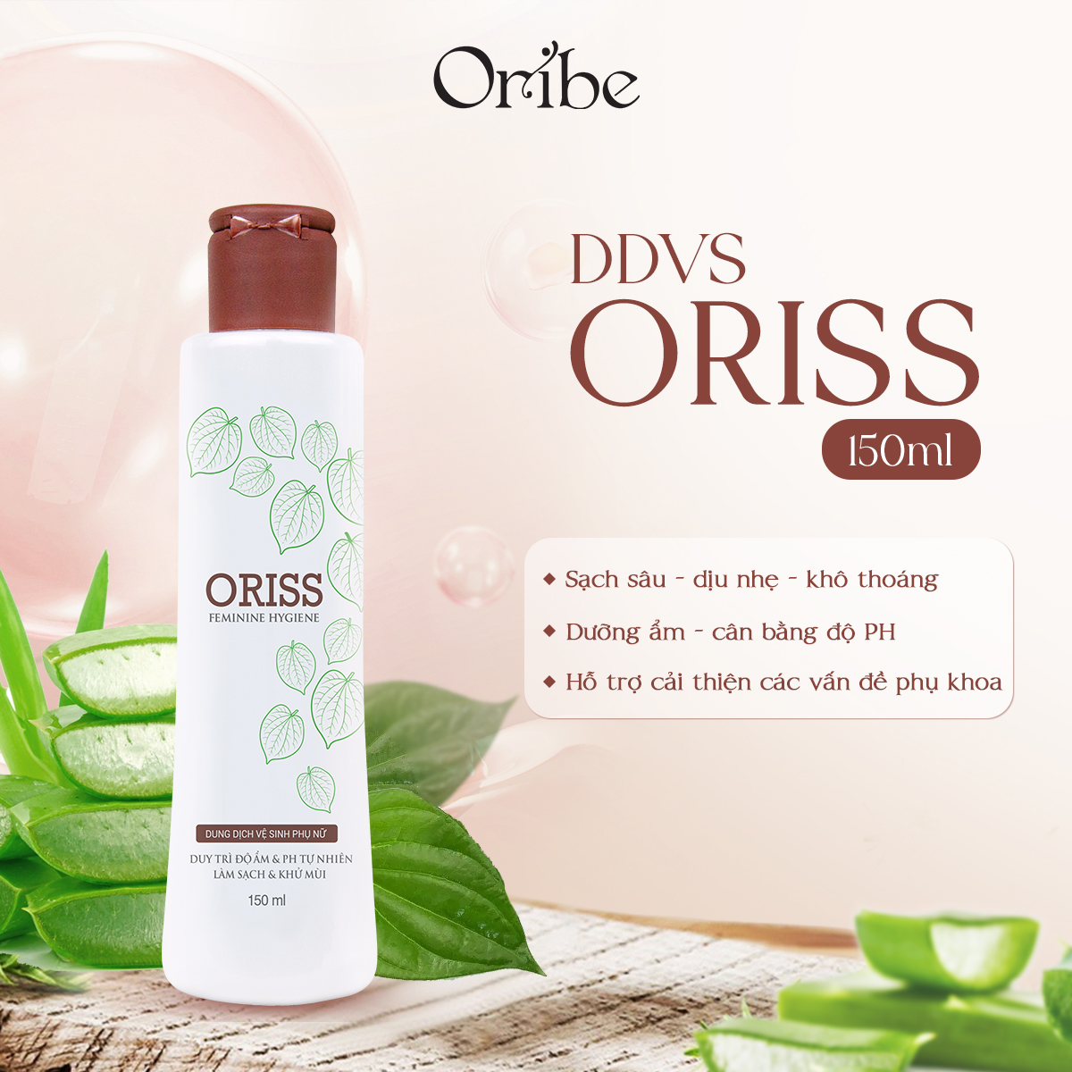 Mô tả Combo 3 dung dịch vệ sinh phụ nữ Oriss trầu không dịu nhẹ hỗ trợ khử mùi, không gây khô rát 150ml/Chai - 1