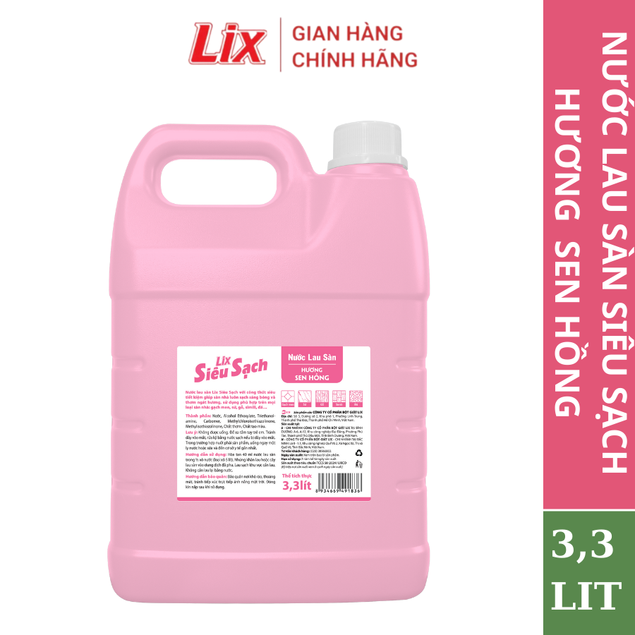 Mô tả Nước lau sàn siêu sạch hương sen hồng, sạch nhà, thơm lâu đuổi côn trùng, phù hợp với mọi loại sàn nhà Lixco Việt Nam - 5