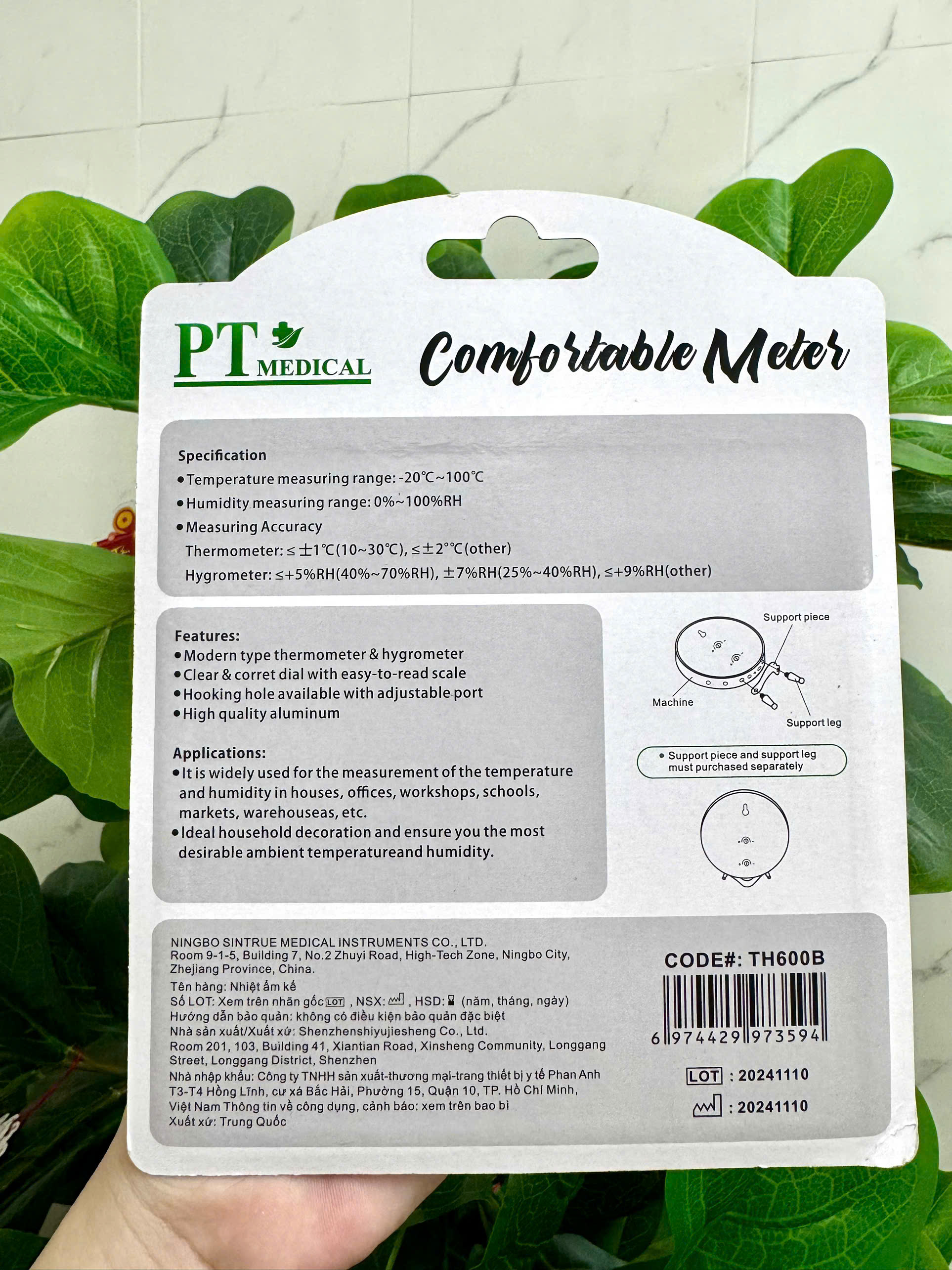 Nhiệt ẩm kế treo tường PT medical TH600B | Shopee Việt Nam