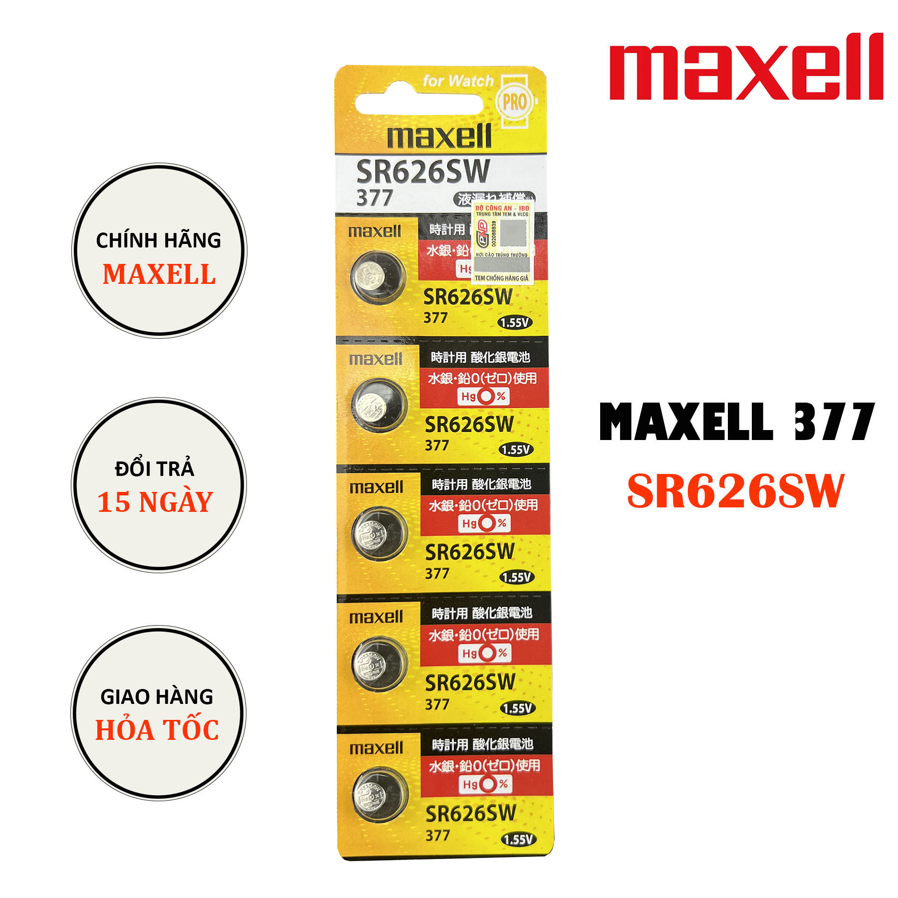 [CHÍNH HÃNG] Pin đồng hồ Maxell 377 SR626SW dành cho đồng hồ dùng pin ...