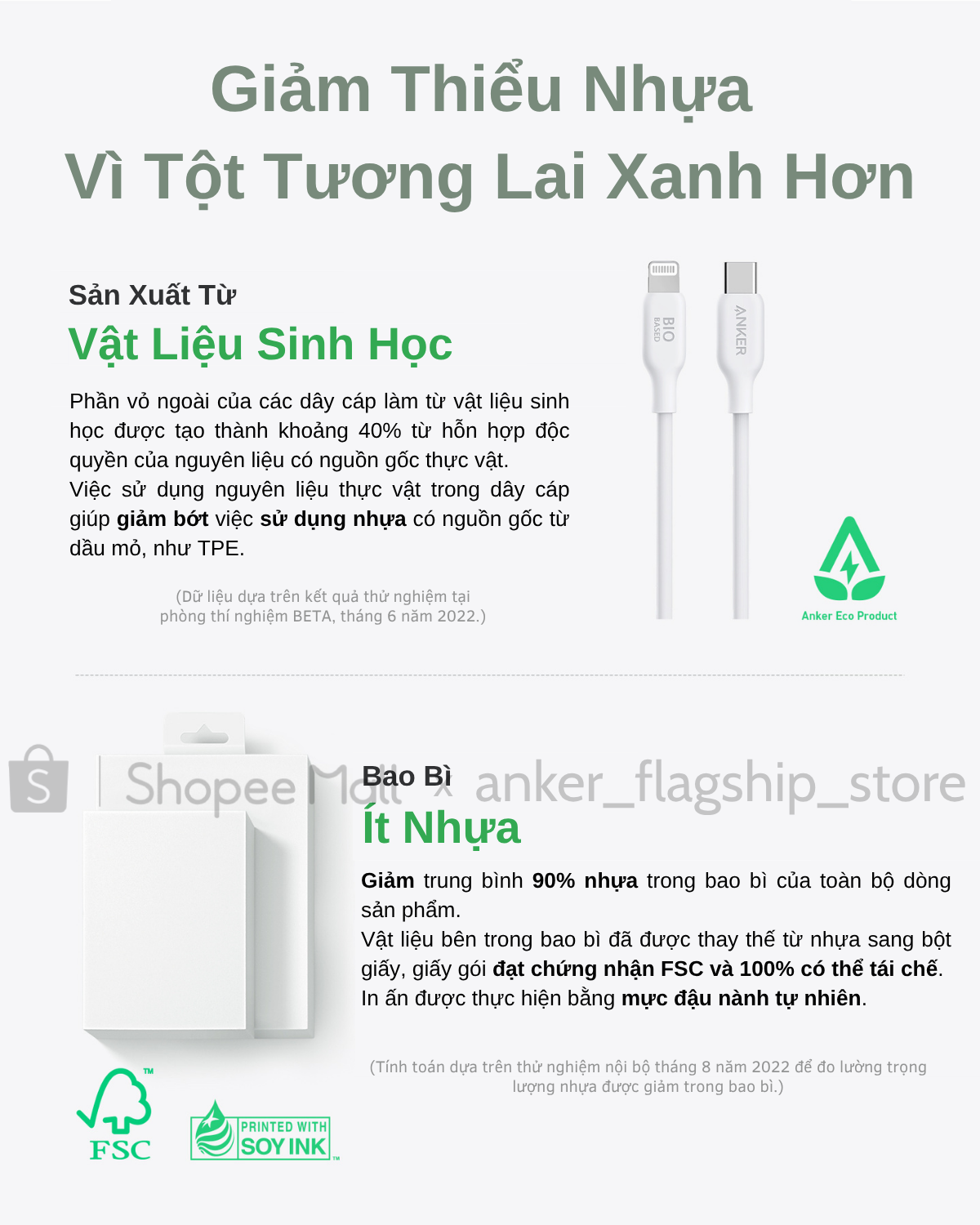 [Cho iPhone 8 -14] Cáp Sạc Nhanh ANKER 542 BioBased USB-C to Lightning | Đạt chứng nhận MFi ...