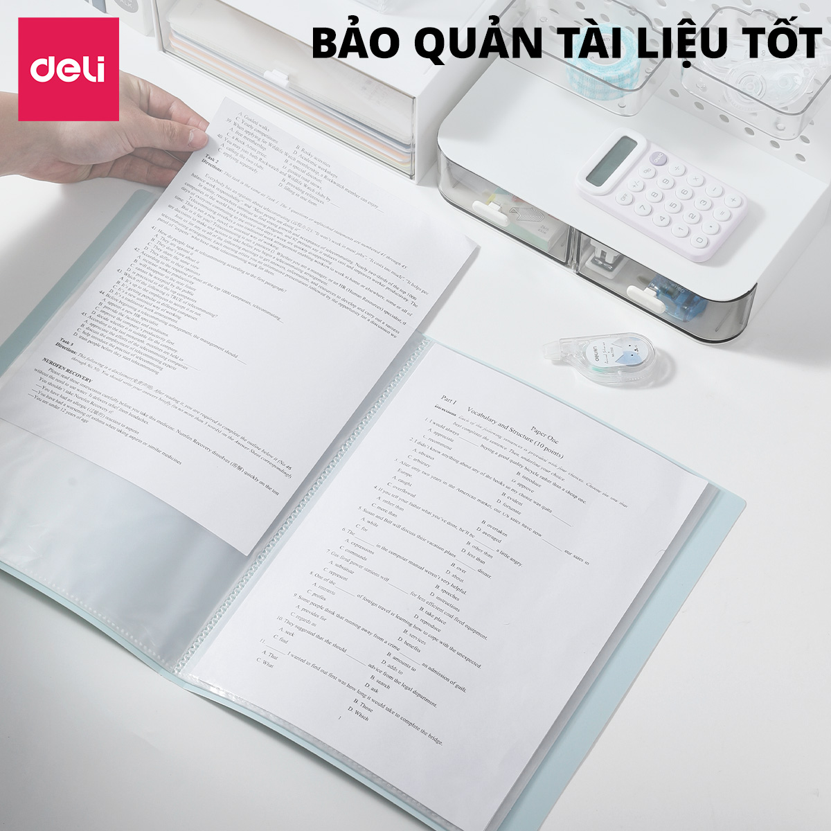 File Lá Deli A4 Đựng Tài Liệu – 20/30/40/60 Lá – Nhựa Trong Suốt Màu ...