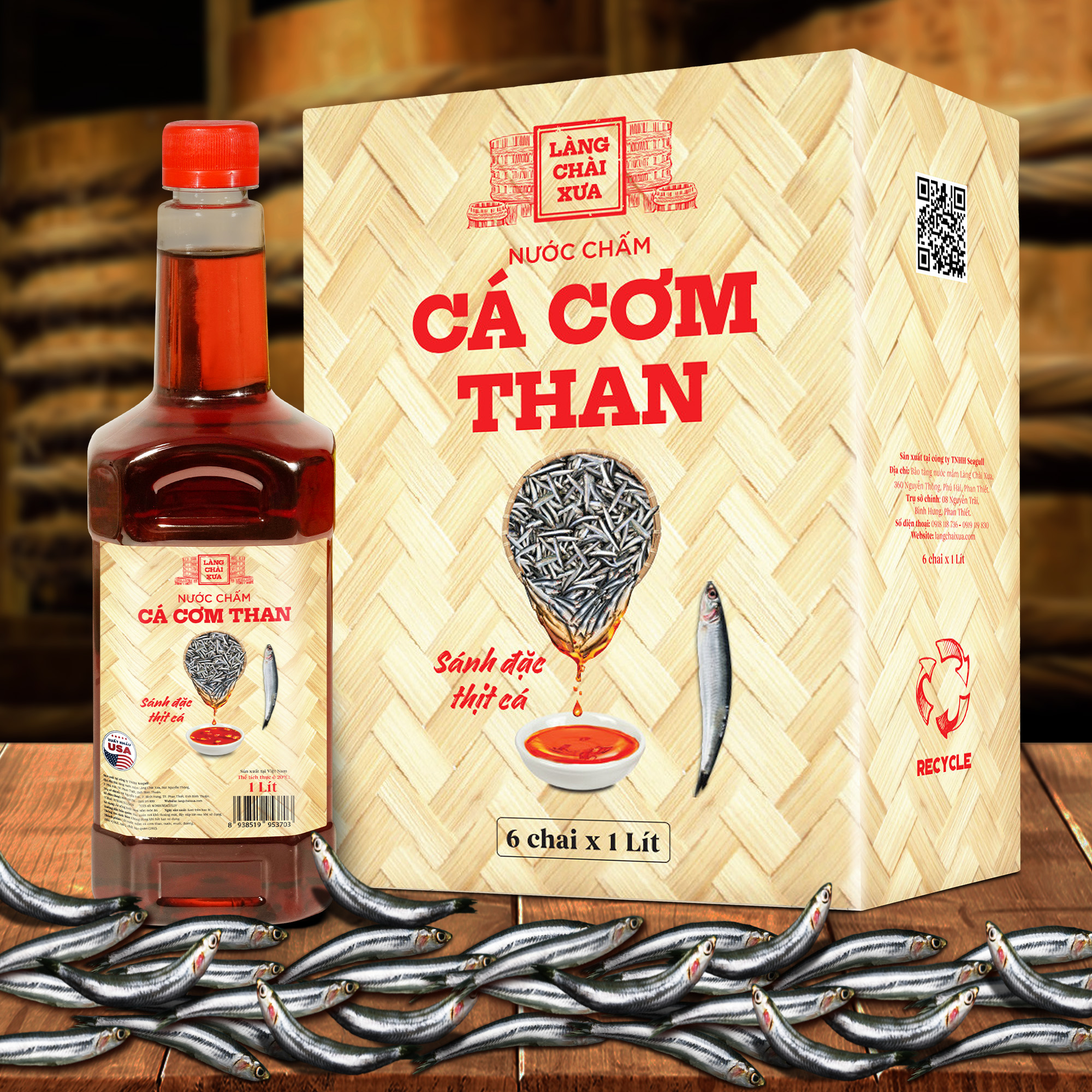 Nước Chấm Cá Cơm Than Làng Chài Xưa 1lít
