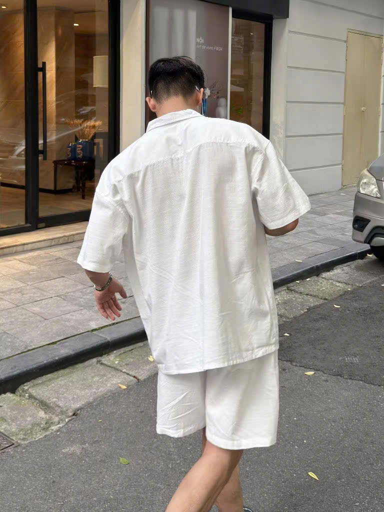 Áo Sơ Mi Nam Linen Cộc Tay Đi Biển Cafe Cổ Bẻ Mềm Mại Thoáng Mát Phong Cách Hàn Quốc hời Trang Halley A42