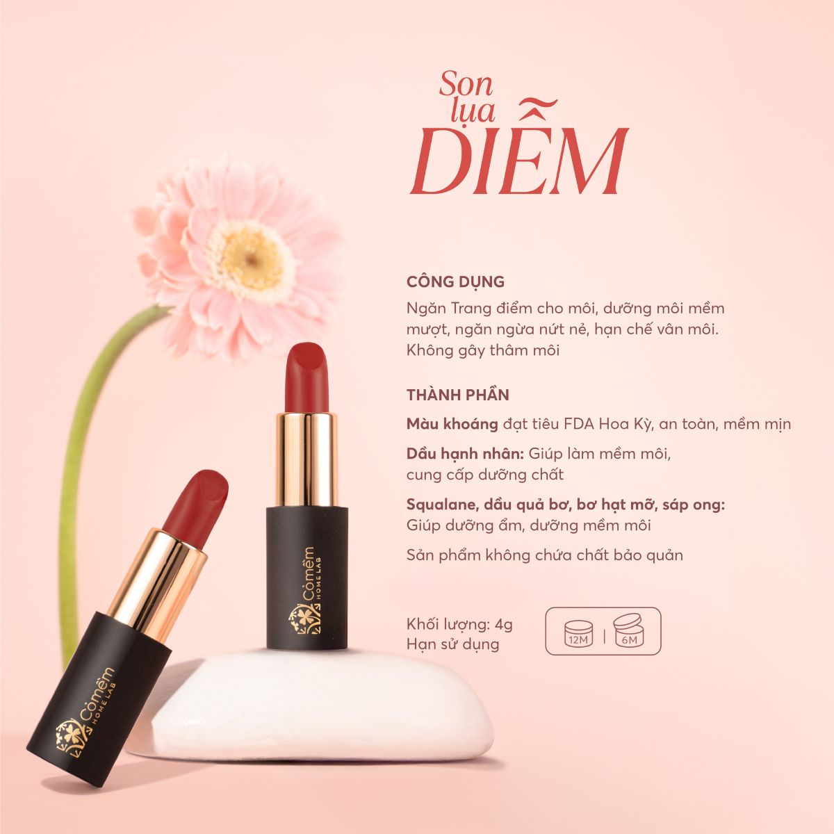 Combo Trang Điểm Tự Nhiên Son Môi Lụa Diễm Mềm Mịn Và Phấn Nước Thuỷ Tinh Cỏ Mềm