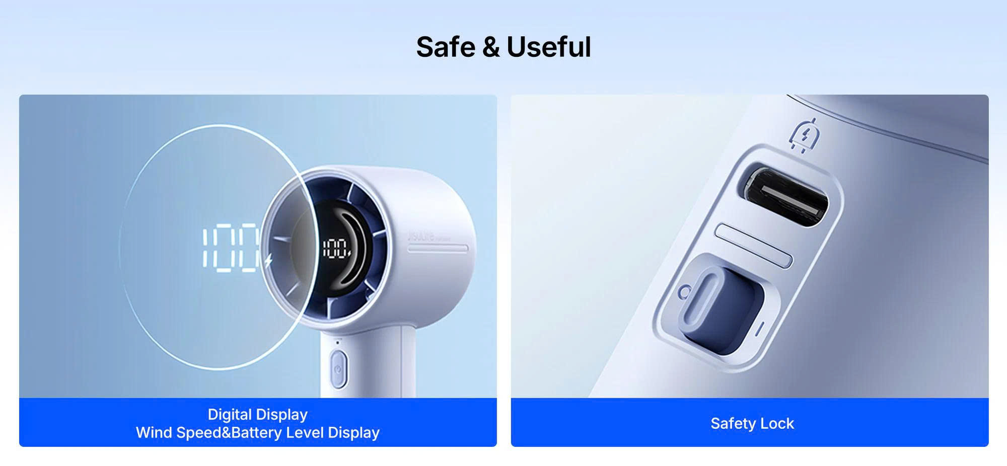 Màn hình kỹ thuật số hiển thị tốc độ gió và dung lượng pin trên model Life 10S