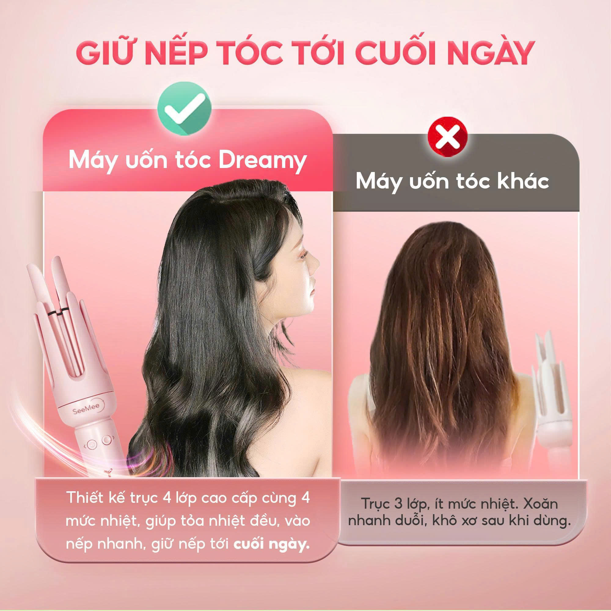 [VHL x SeeMee] Máy uốn tóc tự động SeeMee Dreamy trục uốn 32mm phủ gốm ...
