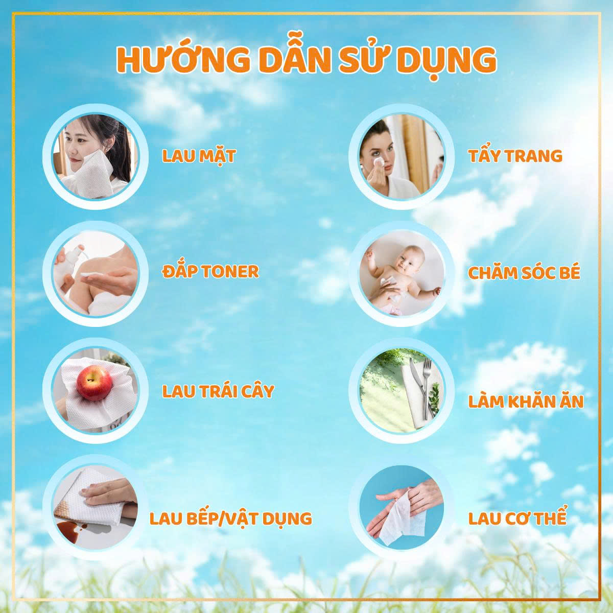 KHĂN KHÔ ĐA NĂNG Poêmy Care - 60 CHIẾC