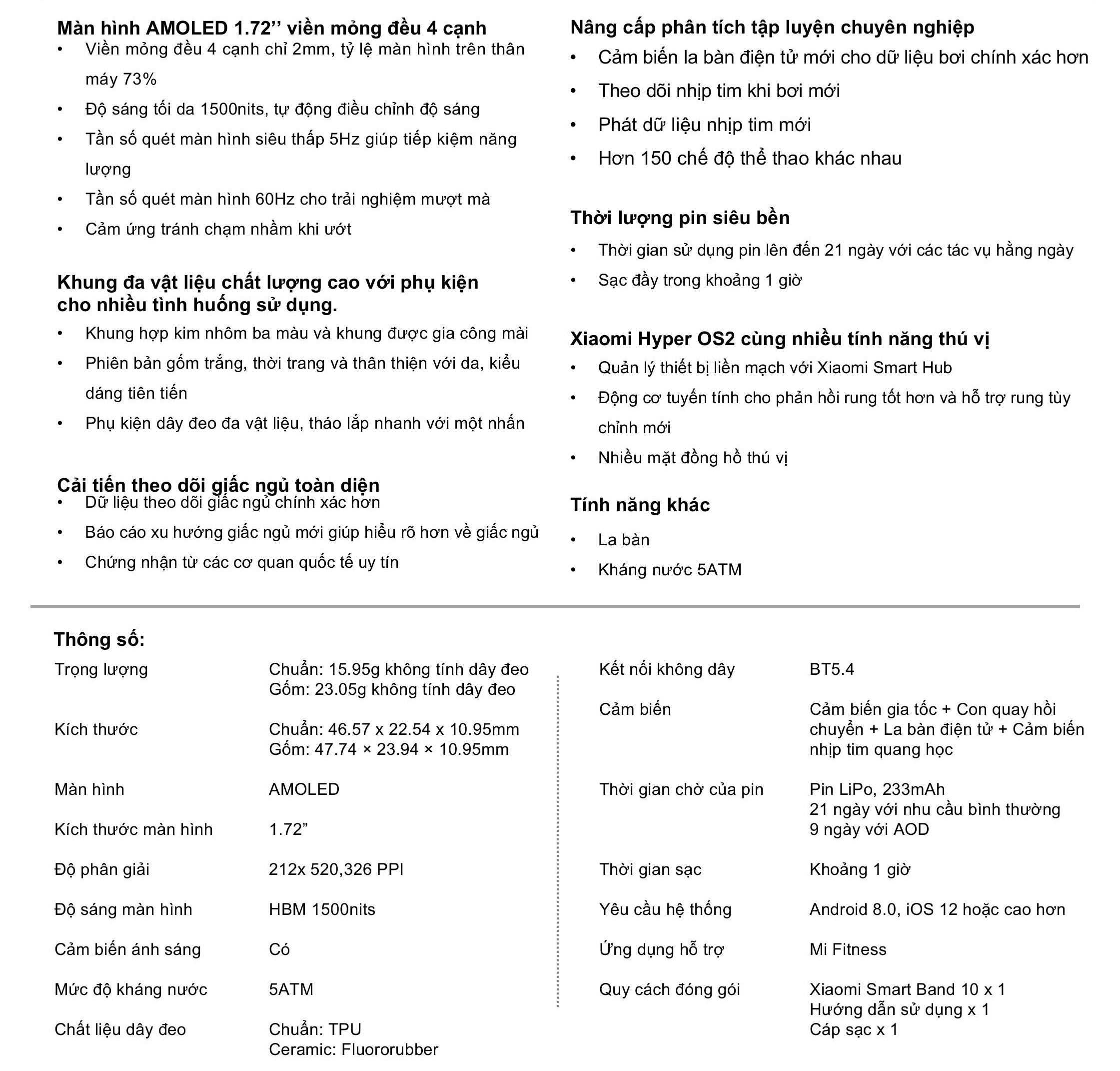 Vòng Đeo Tay Thông Minh Xiaomi Mi Band 10, Band 10 Pro , Band 9 Active - Phiên Bản Quốc Tế, Bảo Hành 12 Tháng – ảnh mô tả chi tiết 3