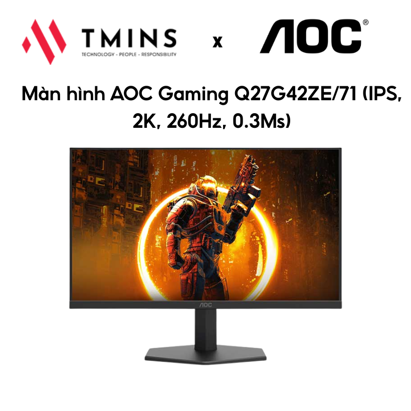 Màn hình Gaming AOC Q27G42ZE 27Inc IPS 2K 260Hz 0.3Ms sRGB 120% - Hàng  chính hãng