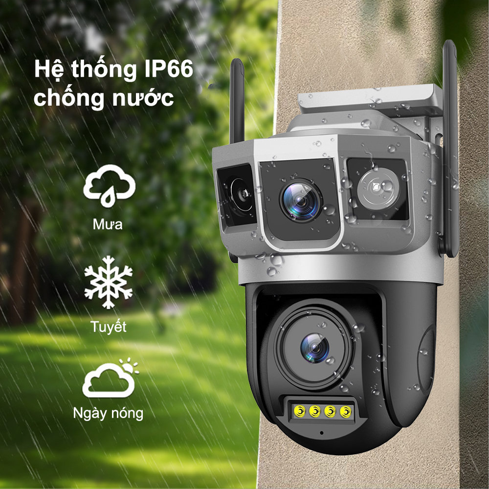 Camera Wifi 3 Mắt giám Dosen Sc23 sát Ngoài Trời Không Dây Ip66 Thông ...