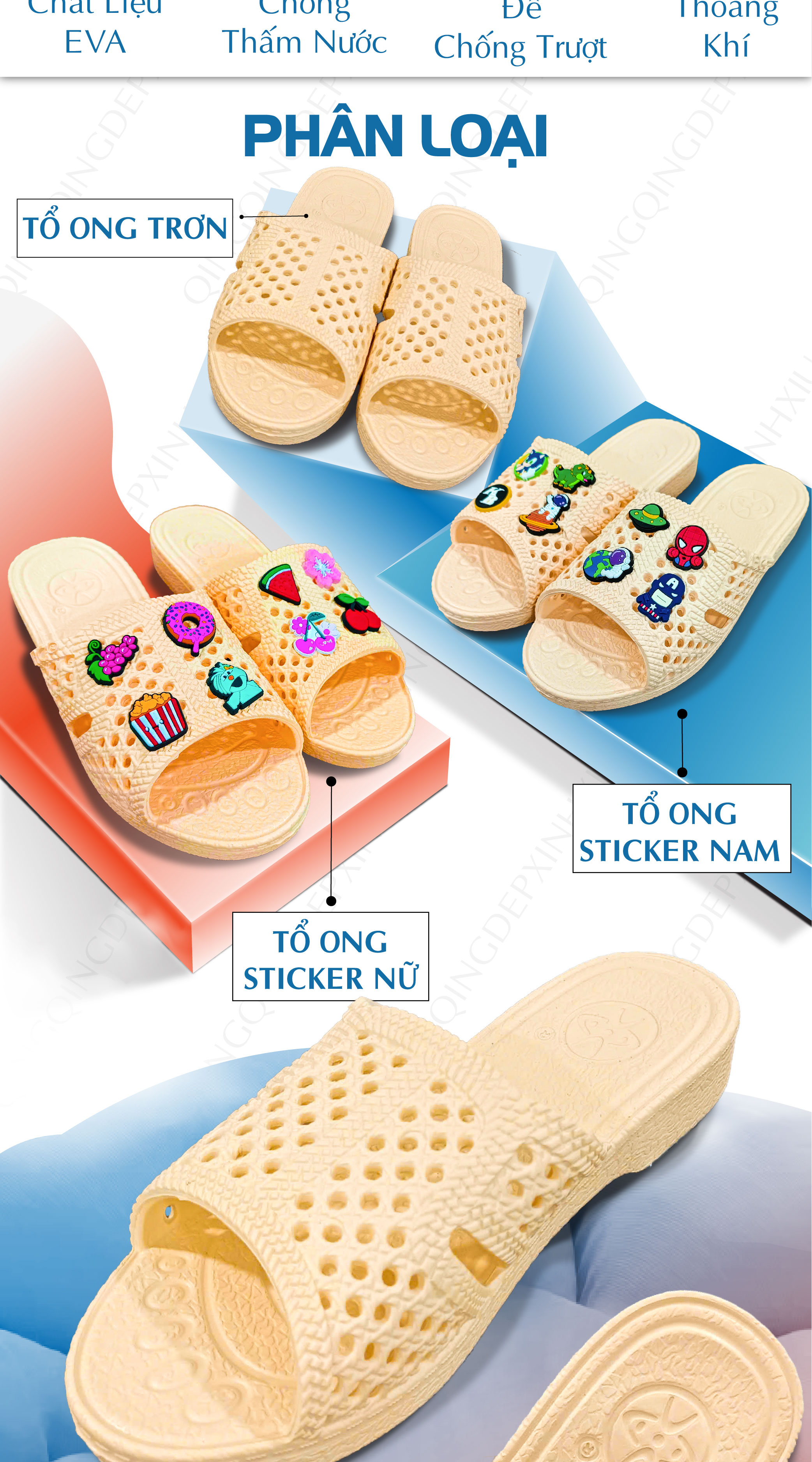 Dép tổ ong VAC KEM (Lùi 1 size) nhựa EVA siêu nhẹ,êm chân,đủ size -Hàng ...