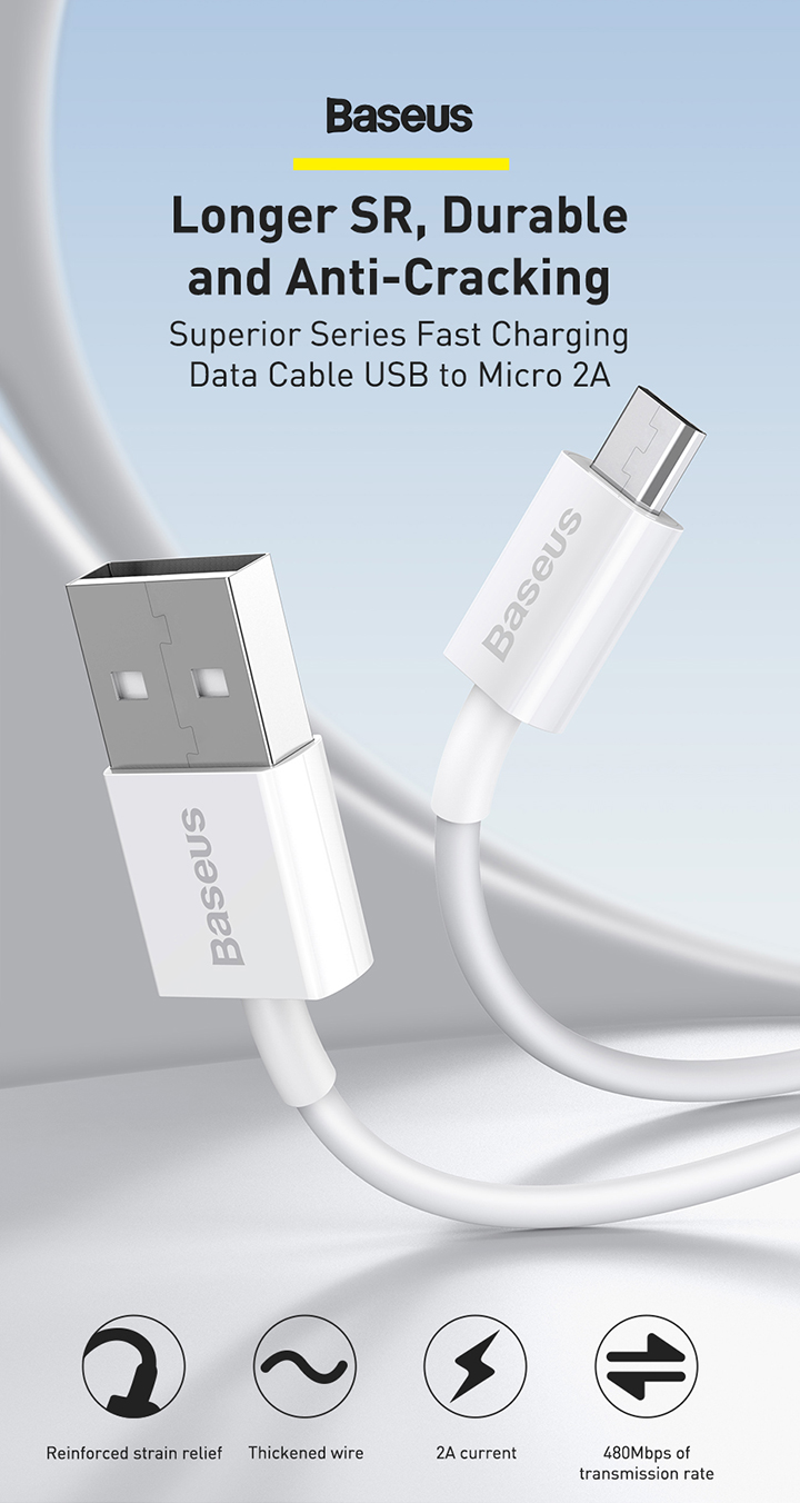Cáp sạc Micro USB Baseus Superior Series Fast Charging Data Cable (2A ...