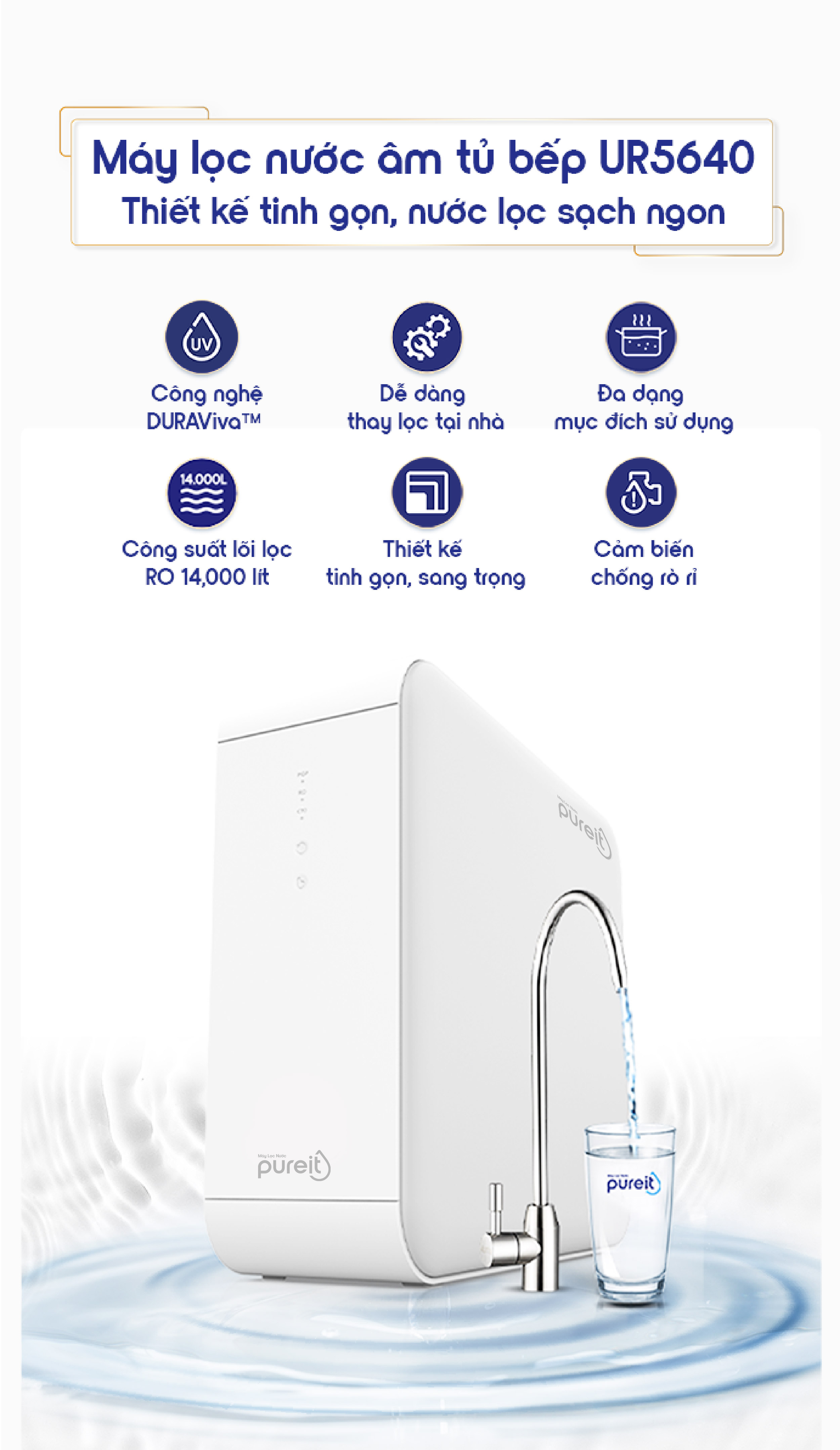 Máy Lọc Nước Âm tủ bếp Pureit Delica UR5640