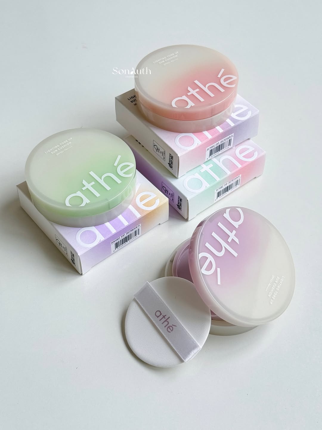 Phấn nước chống nắng Athe vegan Relief Lighting Tone Up Sun Cushion 12g ...