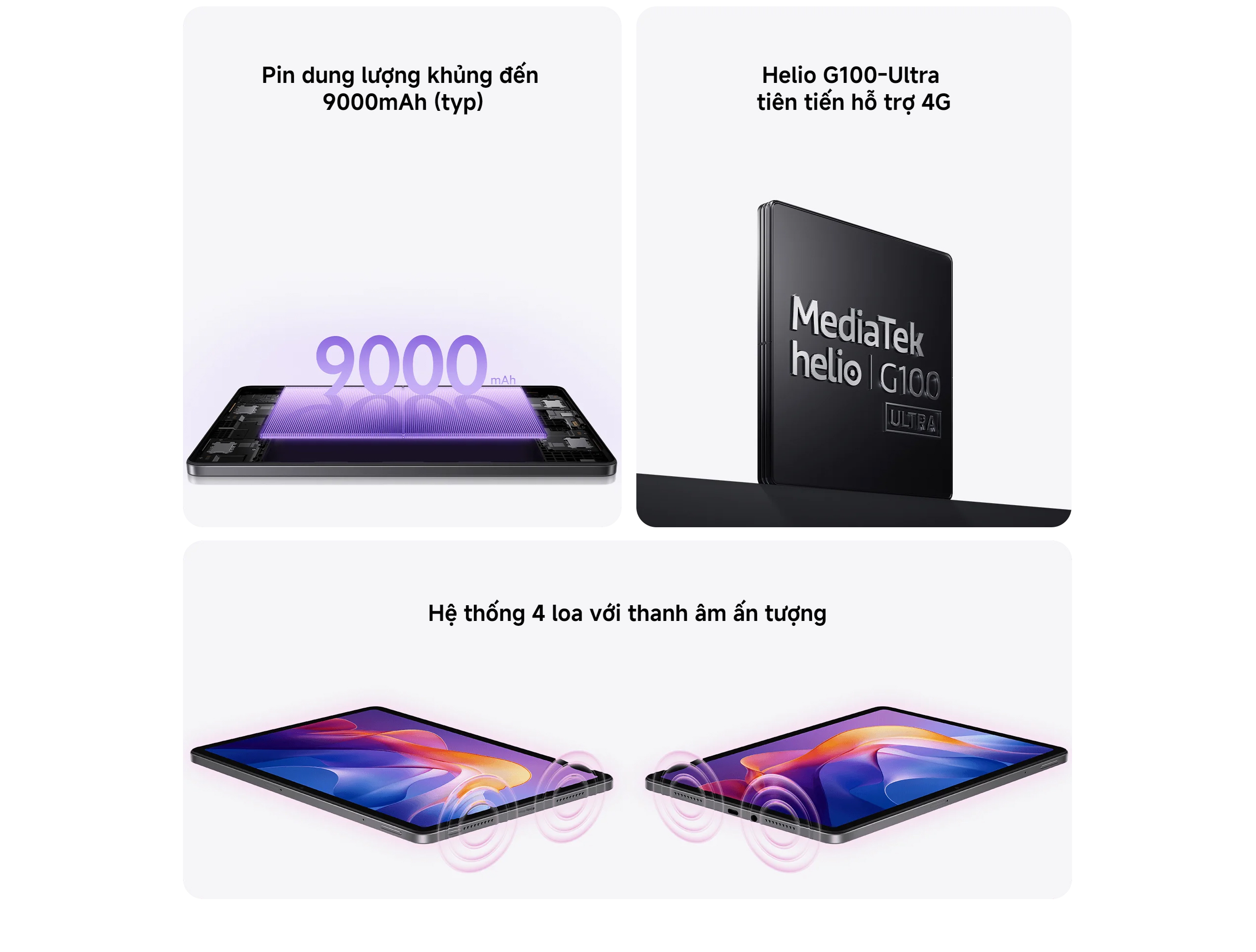 Xiaomi Redmi Pad 2 4G｜Màn hình 11" 2,5K siêu rõ nét｜Pin dung lượng khủng đến 9000mAh (typ) – ảnh mô tả chi tiết 3