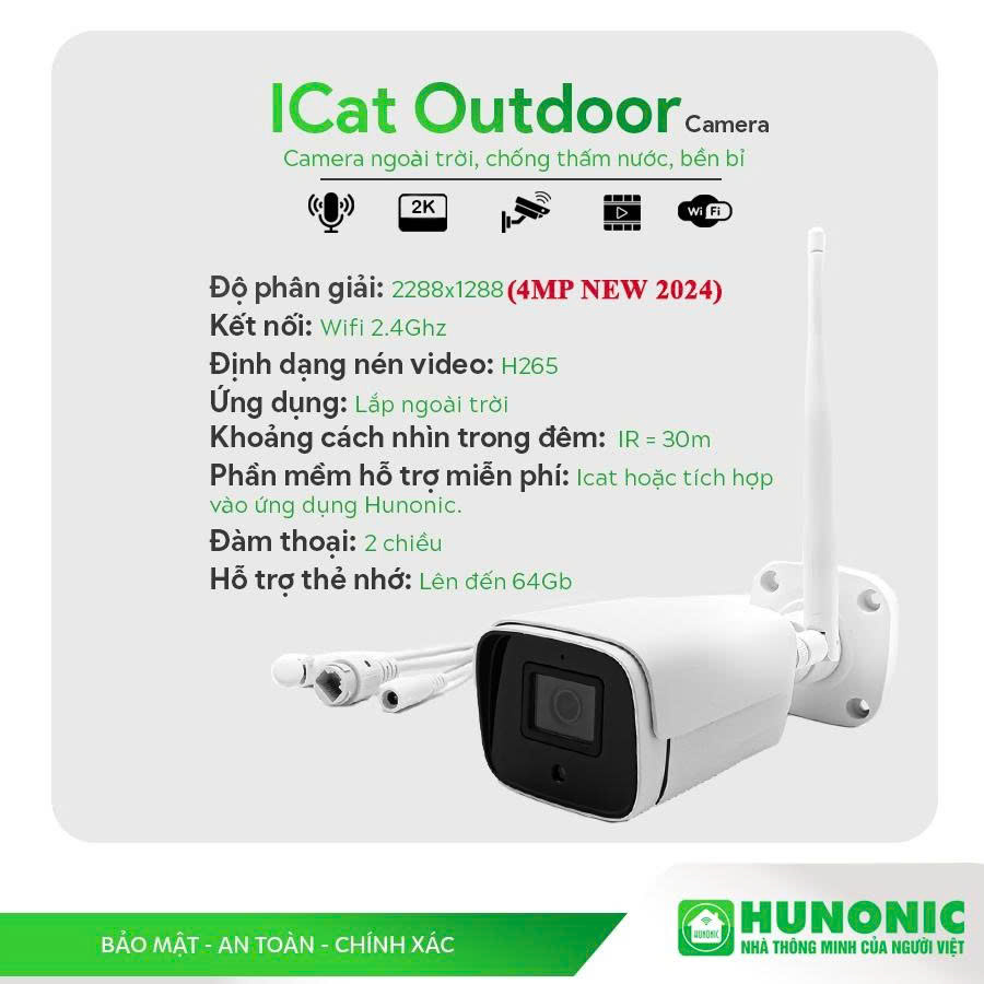 Camera Hunonic Wifi Icat 1080P Xoay 360 Độ, Theo Dõi Chuyển Động, Đàm ...