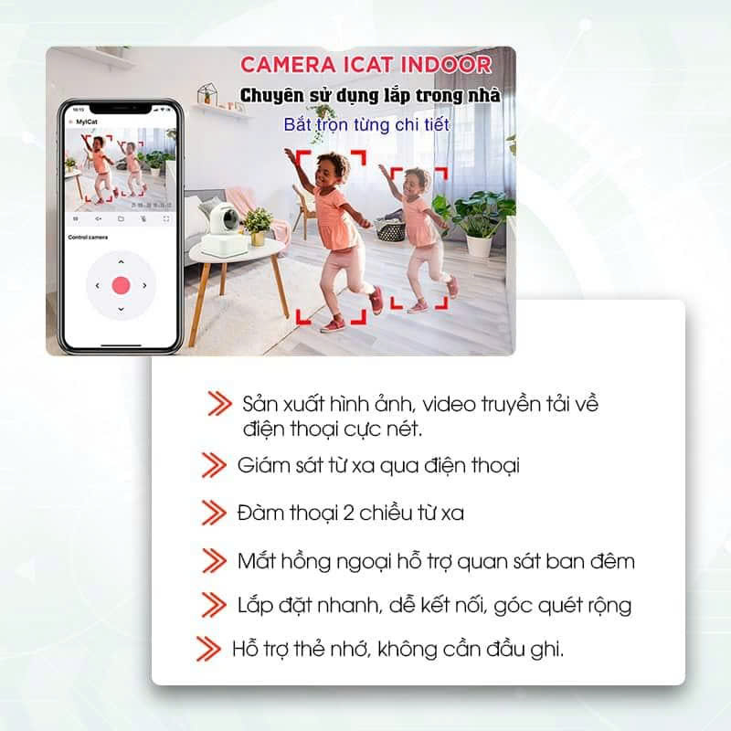 Camera Hunonic Wifi Icat 1080P Xoay 360 Độ, Theo Dõi Chuyển Động, Đàm ...