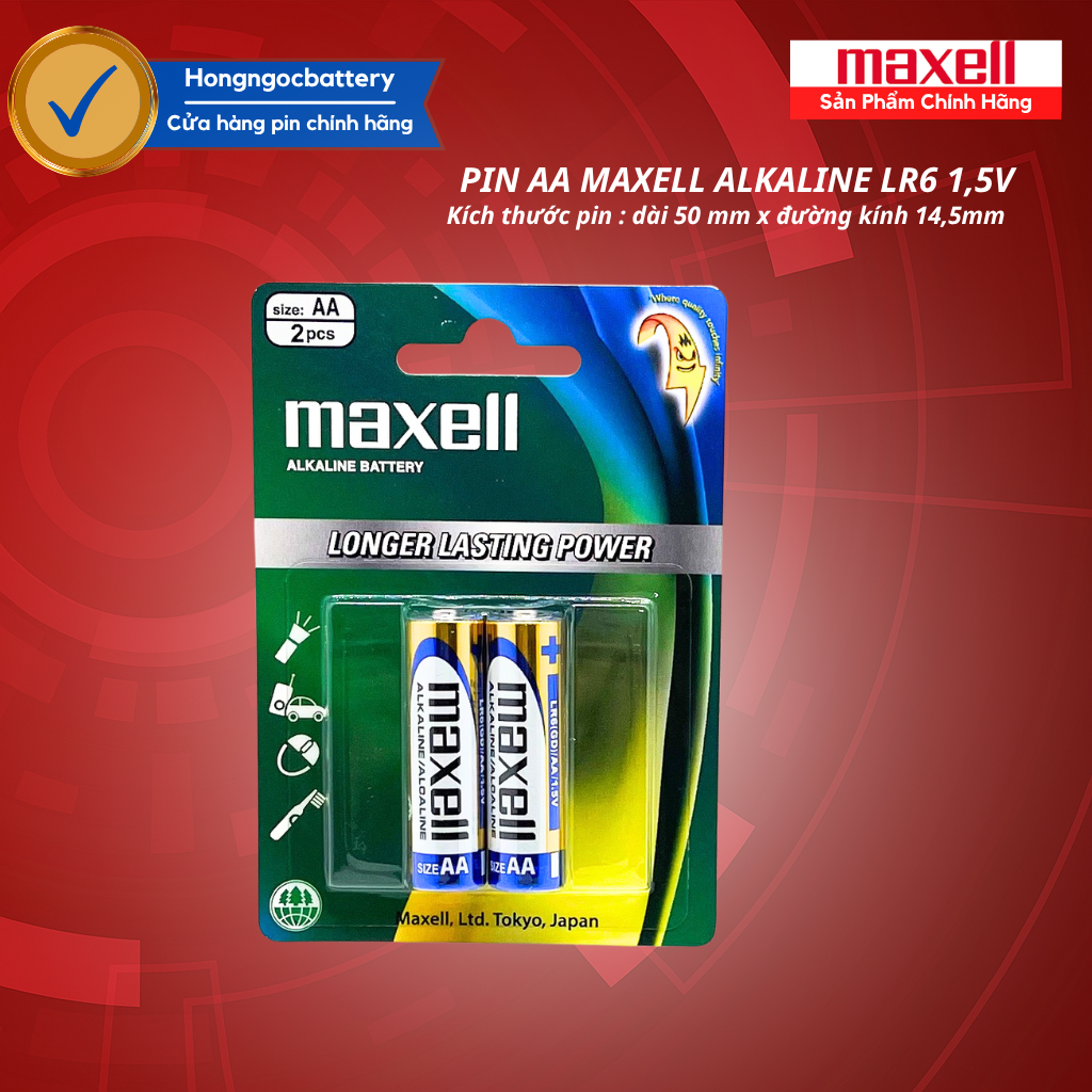 Vỉ 2 Viên Pin AA - AAA ( Pin Tiểu ) Maxell Alkaline - Chính Hãng ...