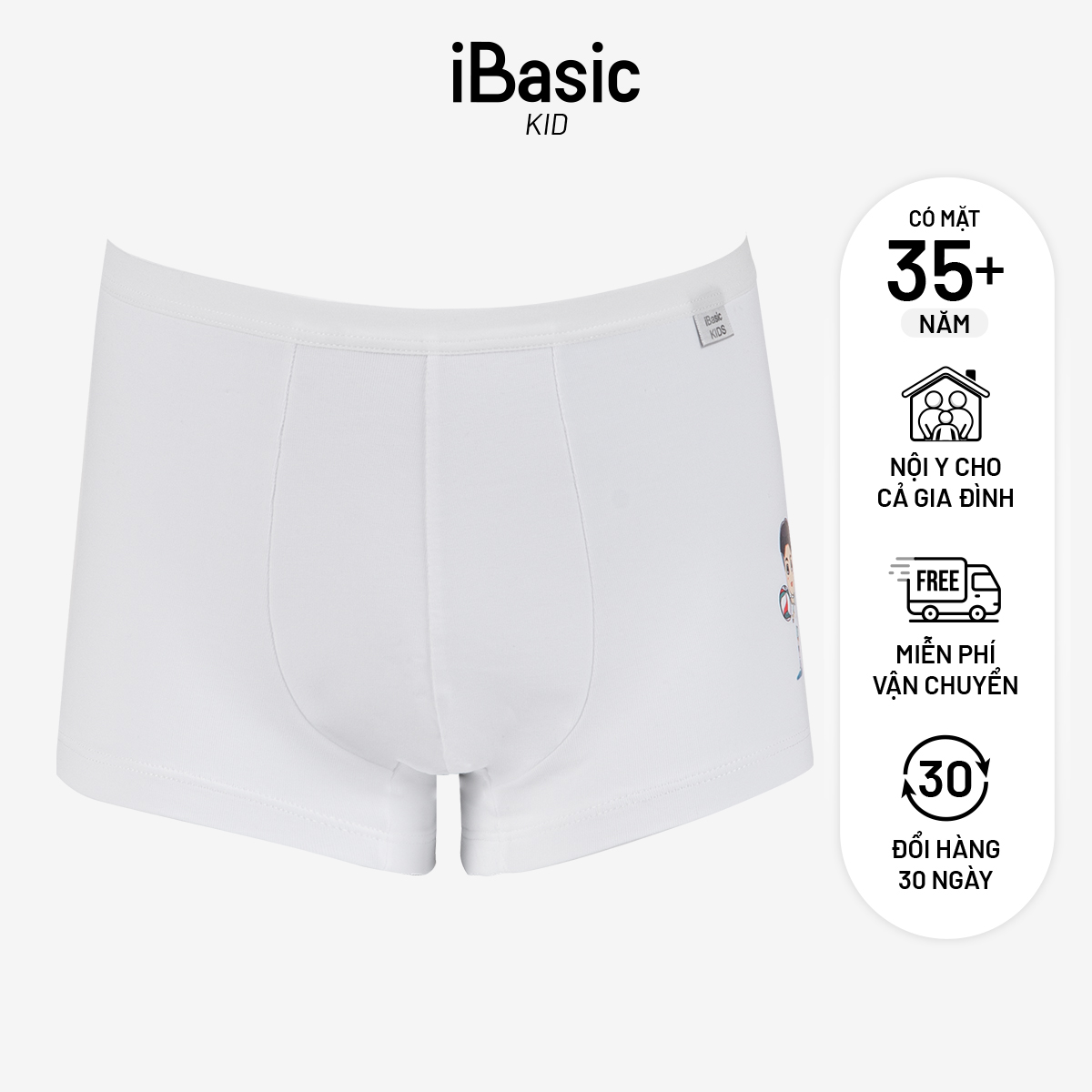 Pack 7 quần lót bé trai iBasic cotton USA kháng khuẩn phom boxer in ...
