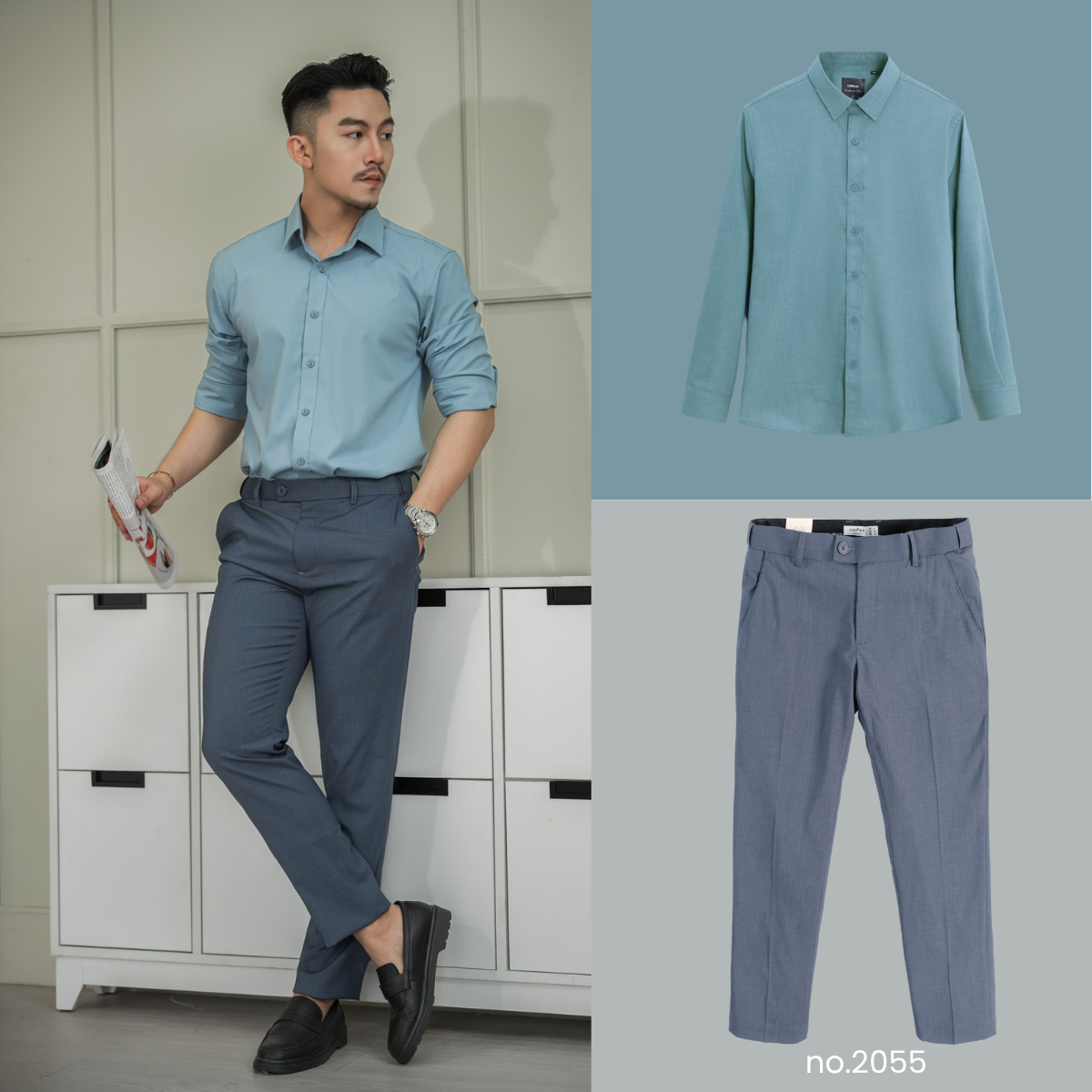 Áo sơ mi nam dài tay URBAN cao cấp vải Bamboo thoáng mát ít nhăn phom chuẩn lịch sự NO. 26124