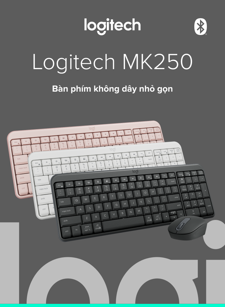 Combo Bàn phím & chuột không dây Bluetooth Logitech MK250 - dễ kết nối ...