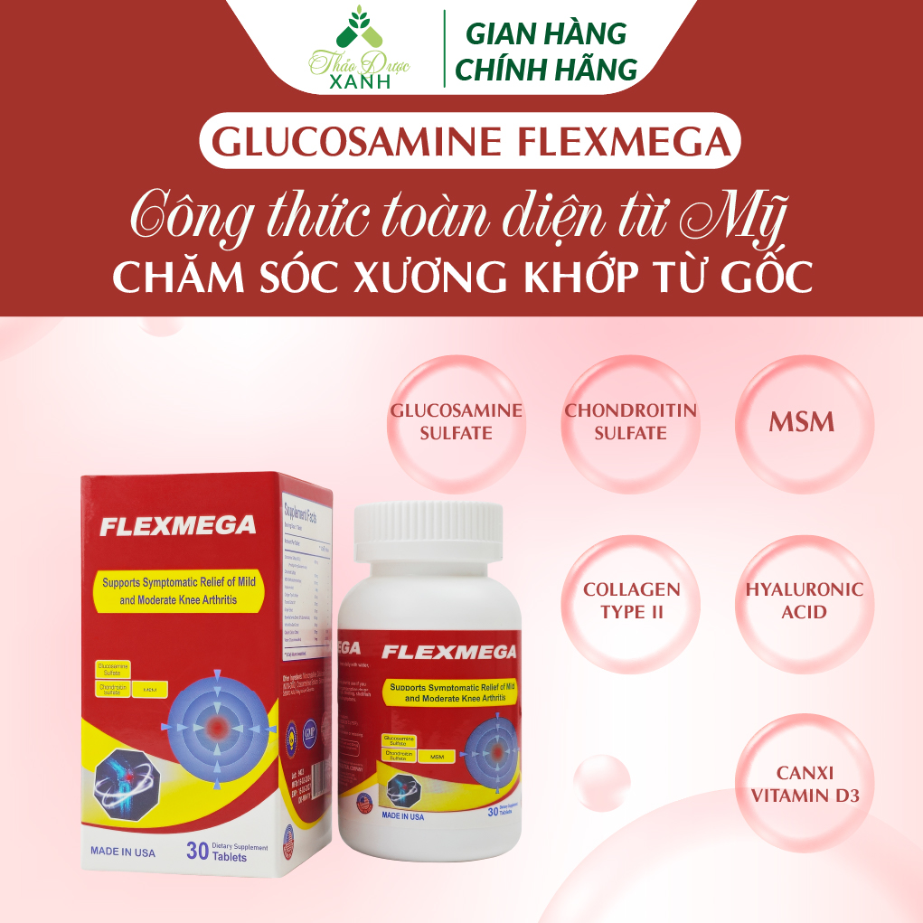 Viên Uống FLEXMEGA Nhập Mỹ - Bổ Sung Glucosamine, Cải Thiện Chức Năng ...